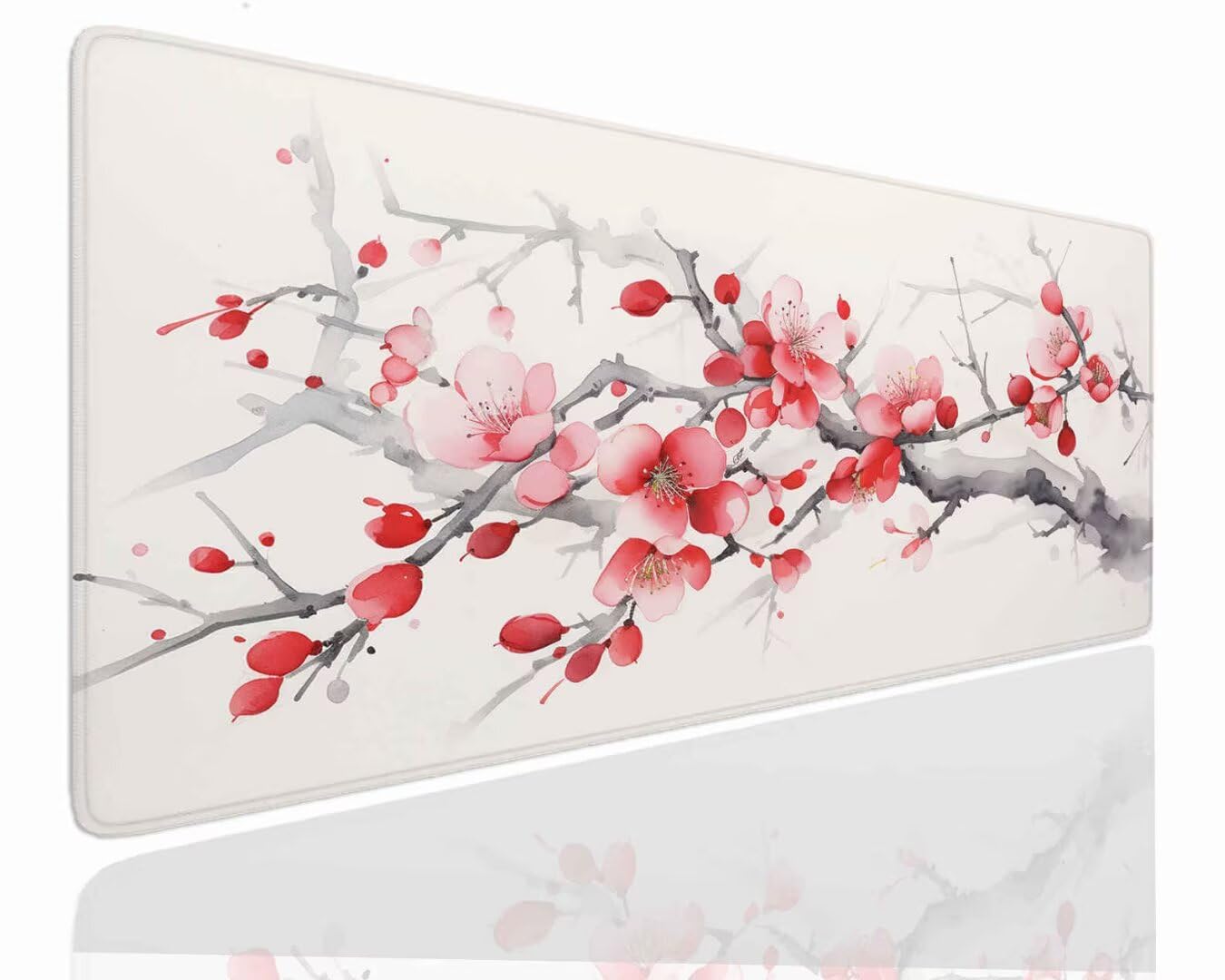 Mauspad Gaming Groß 1200x600x4mm Red XXL Mousepad Groß Wassxerdicht Tischunterlage Speed Gaming Maus Tastatur Matte PC Laptop rutschfeste Gummibasis Mouse Mat für Office Home Gamer J-867