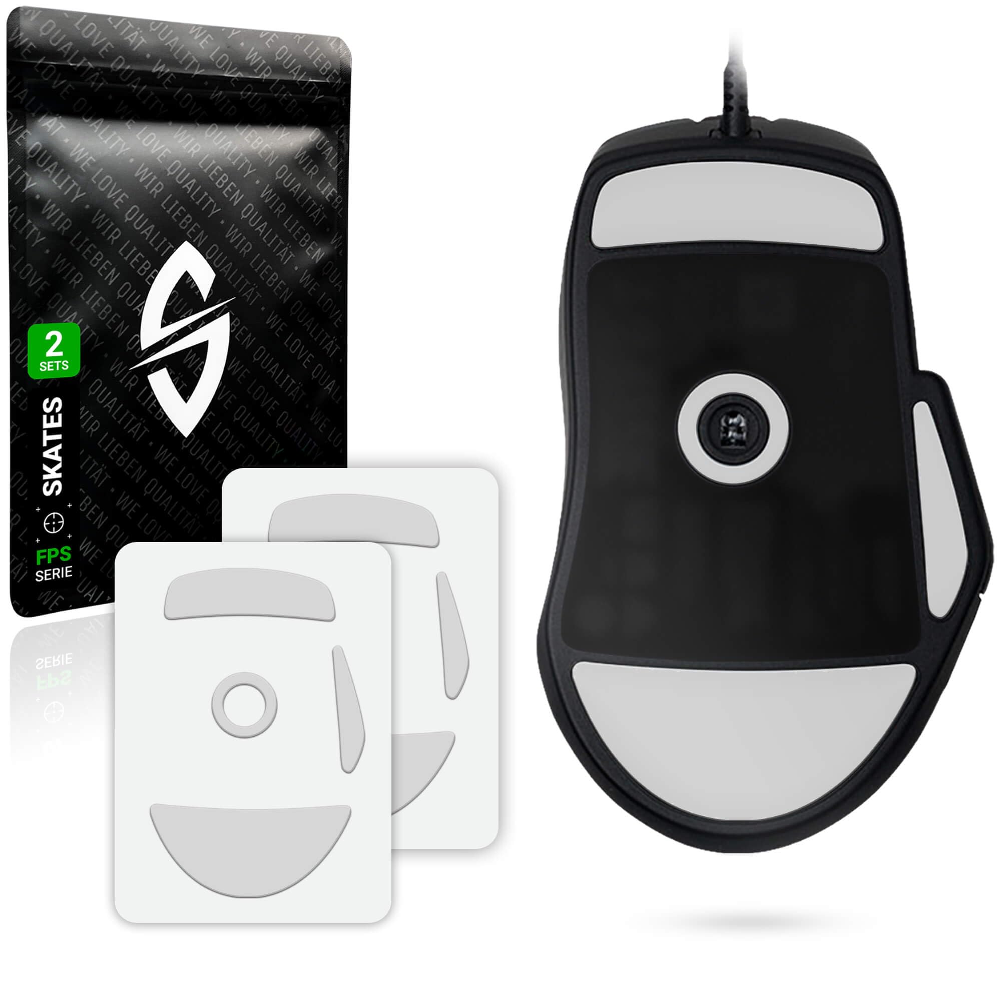 SensoryBoost FPS Glides (2er Set) kompatibel mit Roccat Kone XP, Pro - Ultra Präzise, Mehr Kontrolle, Selbstpolierend - PTFE - Ersatz-Mausfüße, Skates - Gaming Maus Upgrade Zubehör