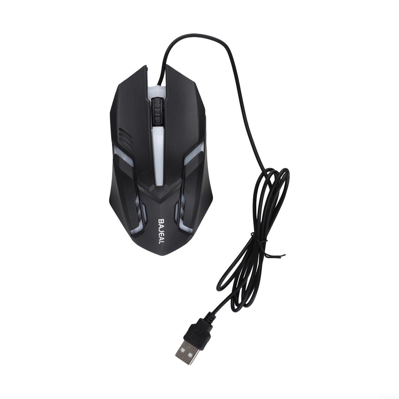 ReachMall Optische Gaming-Maus mit USB-Kabel, ergonomisches Design und 1600 DPI-Sensor für Komfort und Kontrolle, Schwarz