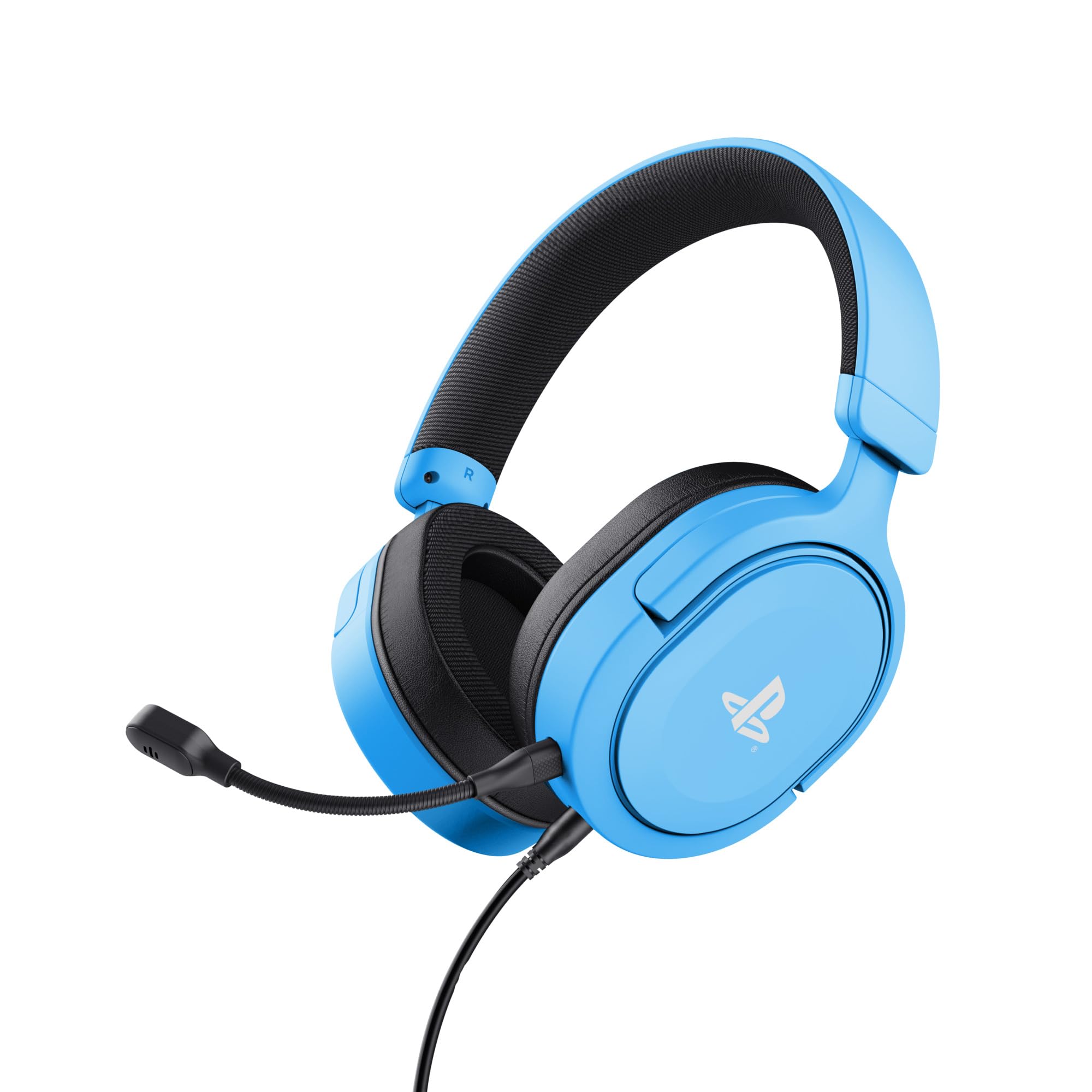 Trust Gaming Headset GXT 498B Forta Offiziell Lizenziert für PlayStation 5, PS4 / PS5 Headset, 1,2 m Kabel, 50mm-Treiber, 3D Audio, Abnehmbares Mikrofon, Verstellbare Over-Ear Kopfhörer, Blau