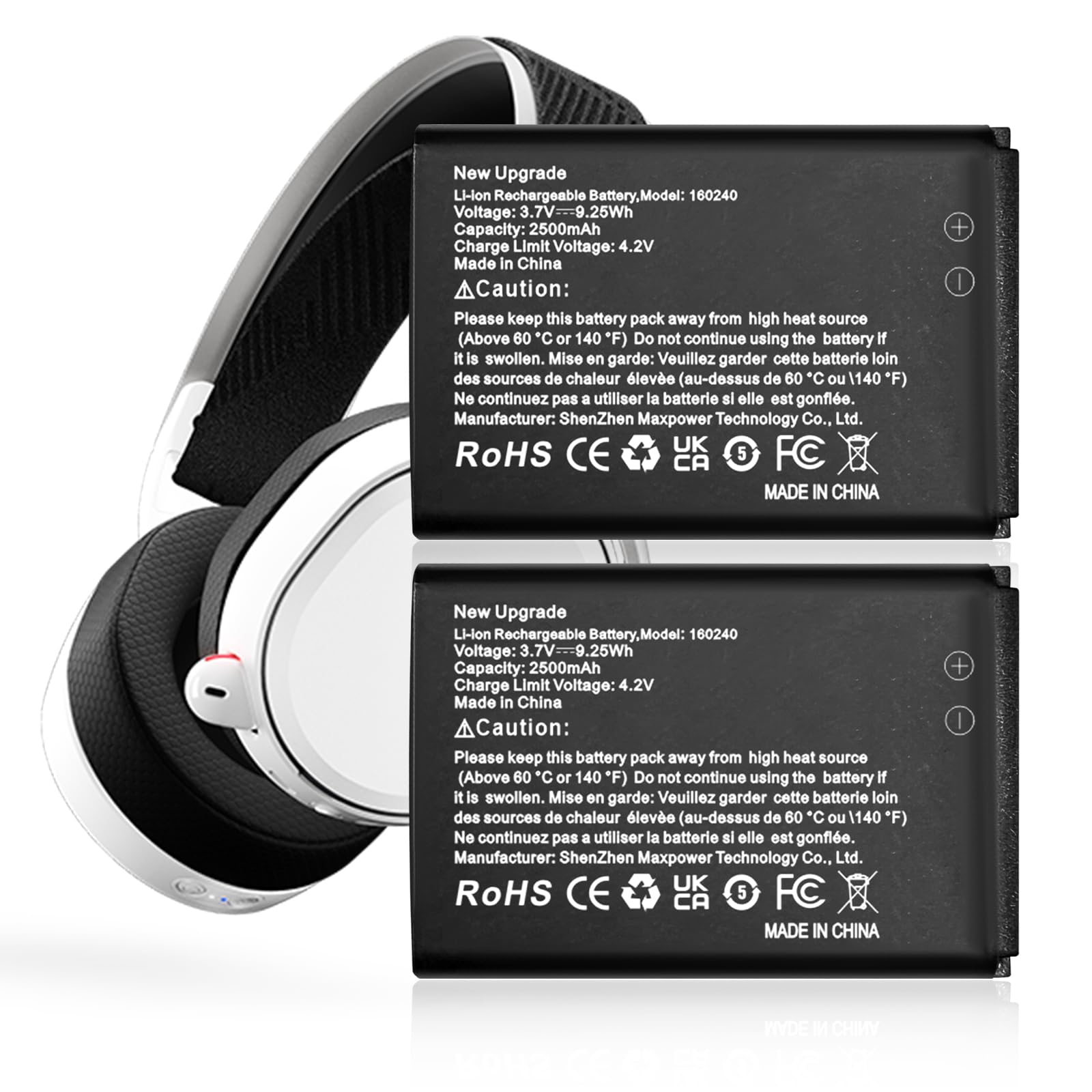 Akku für Steelseries Arctis Pro Wireless, 2500mAh Li-Ion Ersatzakku für Sibirien 800, Sibirien 840, 61298RX, Wireless H Gaming Headset 160240 Akku
