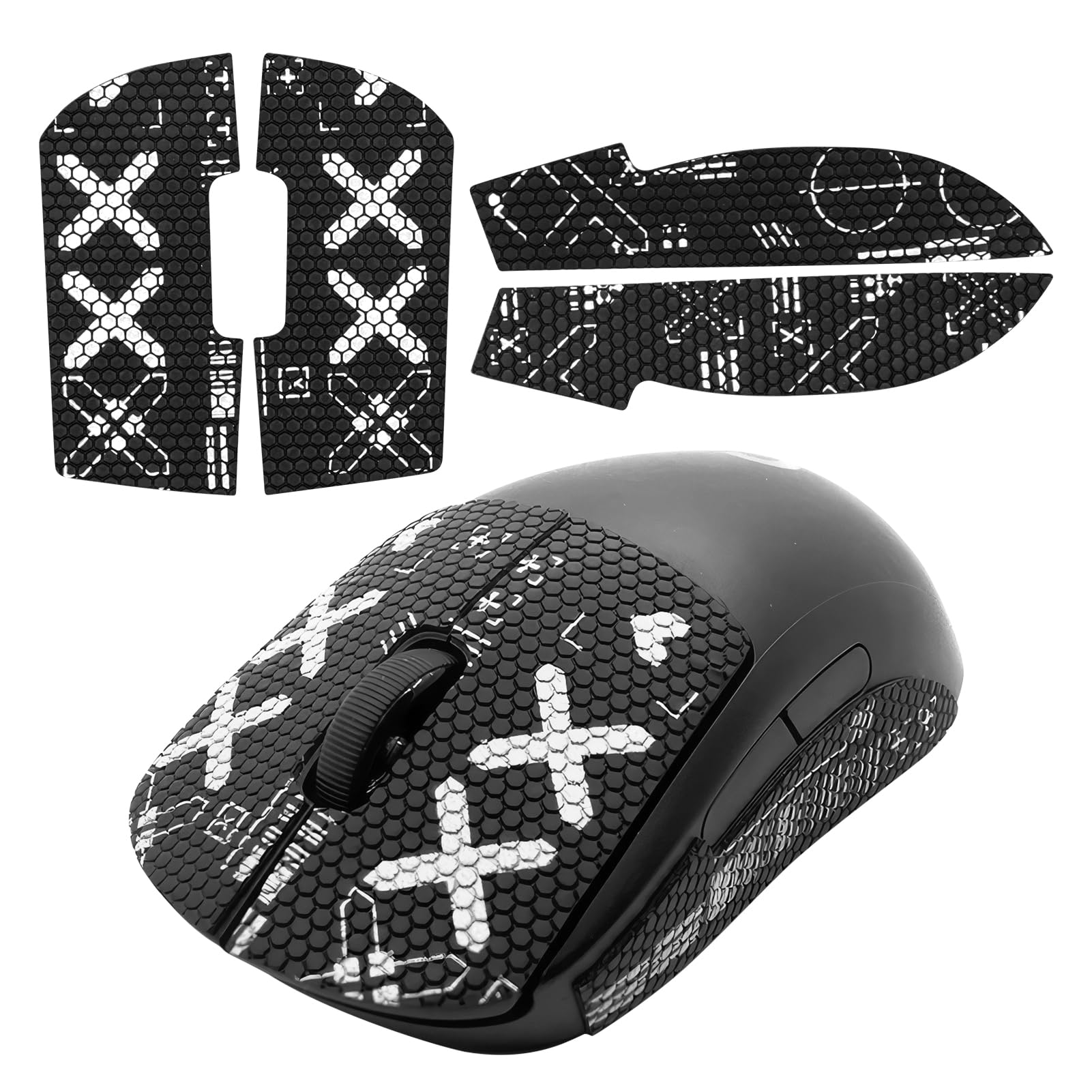 Mouse Grip Tape Set kompatibel mit Logitech G Pro Wireless X Superlight Griptape Gaming Mouse Ultrathin Schweißabsorbierend rutschfest Selbstklebend 0.5mm Gaming Maus Zubehör Griffband Valentinstag