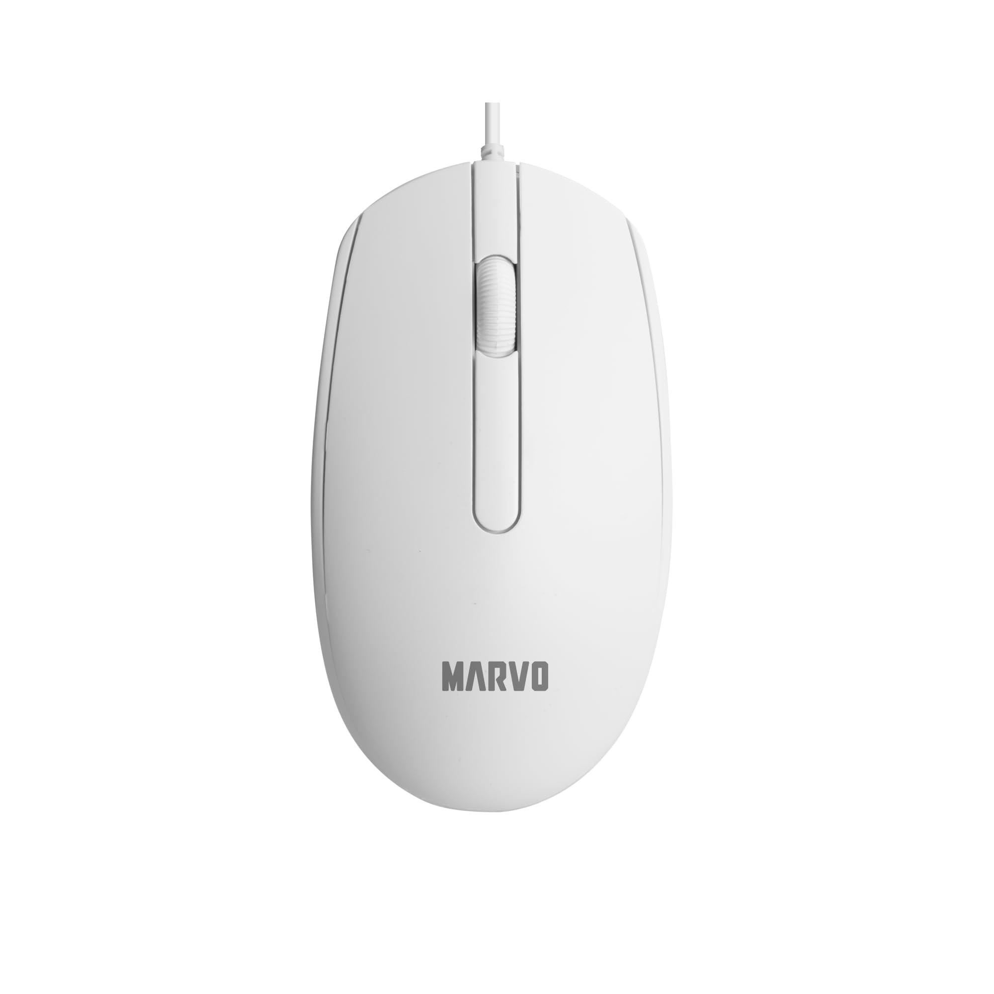 MARVO MS003 WH Kabelgebundene Maus, 1000 DPI, 3 Tasten, Ergonomisch, für Büro und Gaming, Weiß
