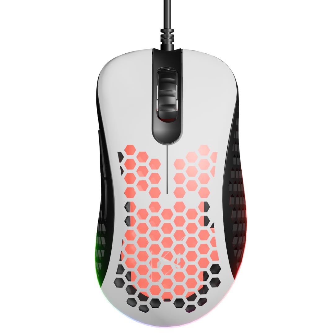 Nyfter - Nyf C24 Wired Gaming Mouse PC Maus mit Kabel RGB Ultra-Lightweight 63g 16.000 DPI 1.8m Paracord-Kabel für Starke Performance im Gameplay