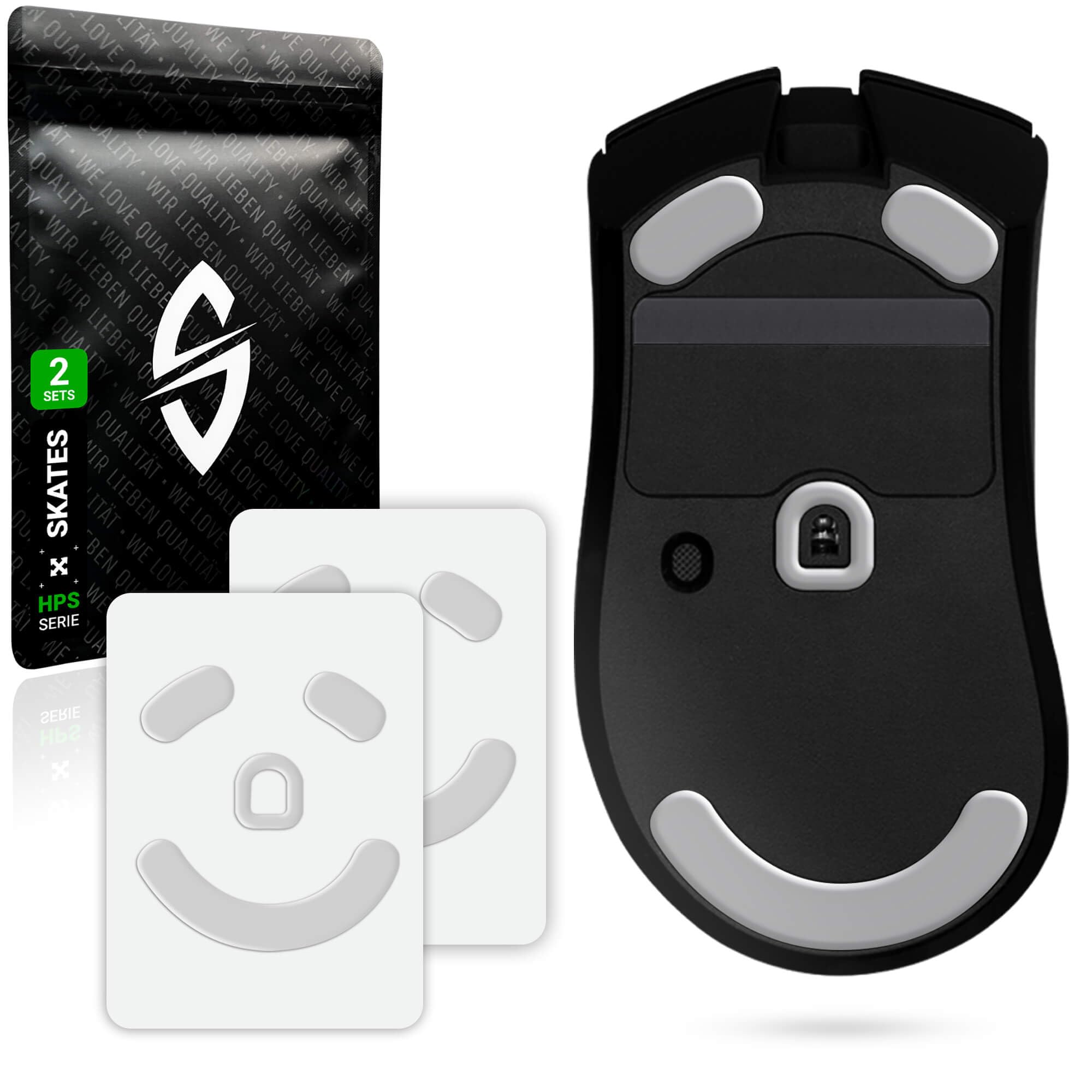 SensoryBoost HPS Glides (2er Set) kompatibel mit Razer Deathadder V3 PRO - Balance aus Speed & Kontrolle – Abgerundet & Langlebig - PTFE - Ersatz-Mausfüße, Skates – Gaming Maus Upgrade Zubehör
