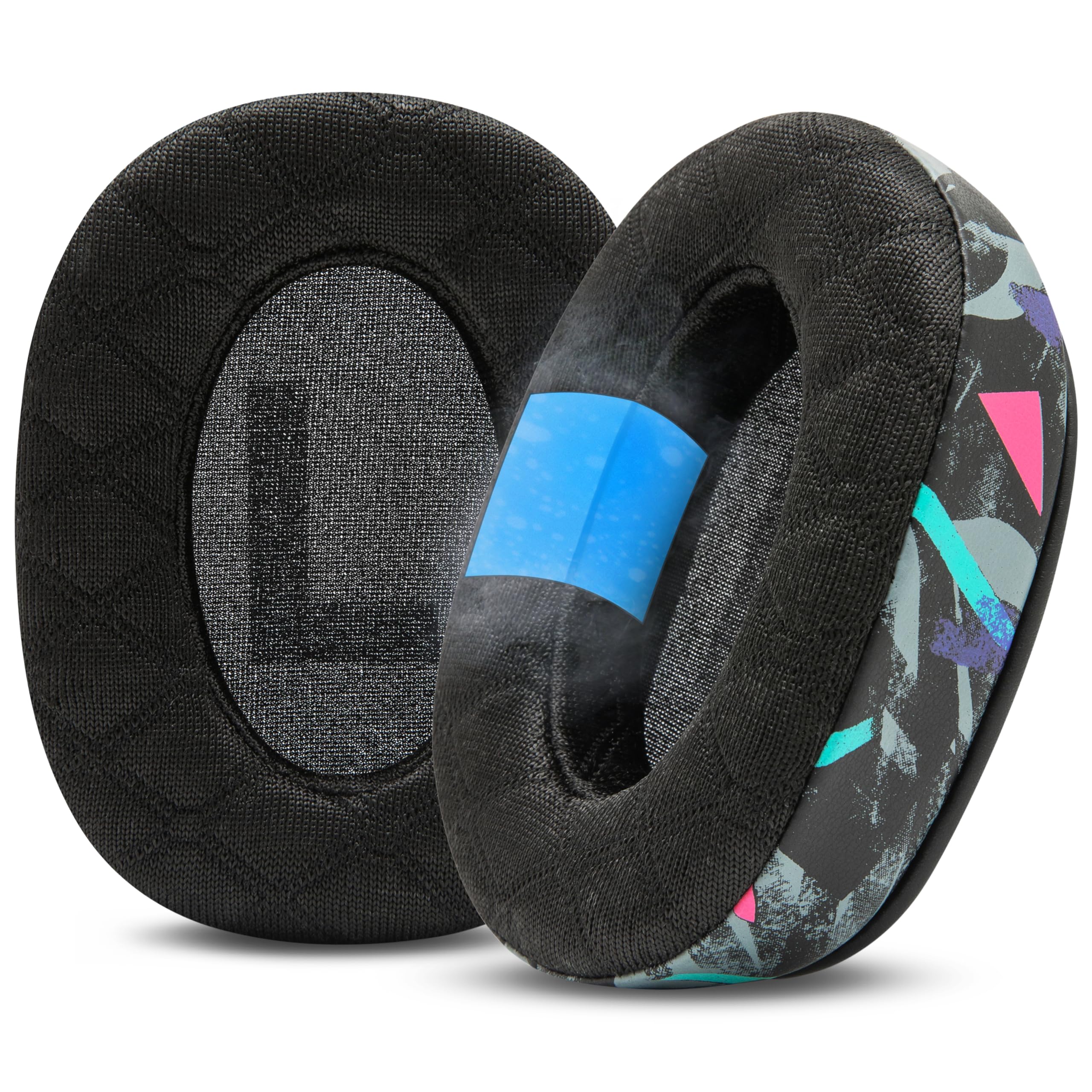 WC Freeze V2 G PRO X – Abgewinkelte Ohrpolster mit Kühlgel, kompatibel mit der Logitech G Pro X-Serie von Wicked Cushions | Neues Freeze V2-Kühlgewebe, extra dick | 90's Black