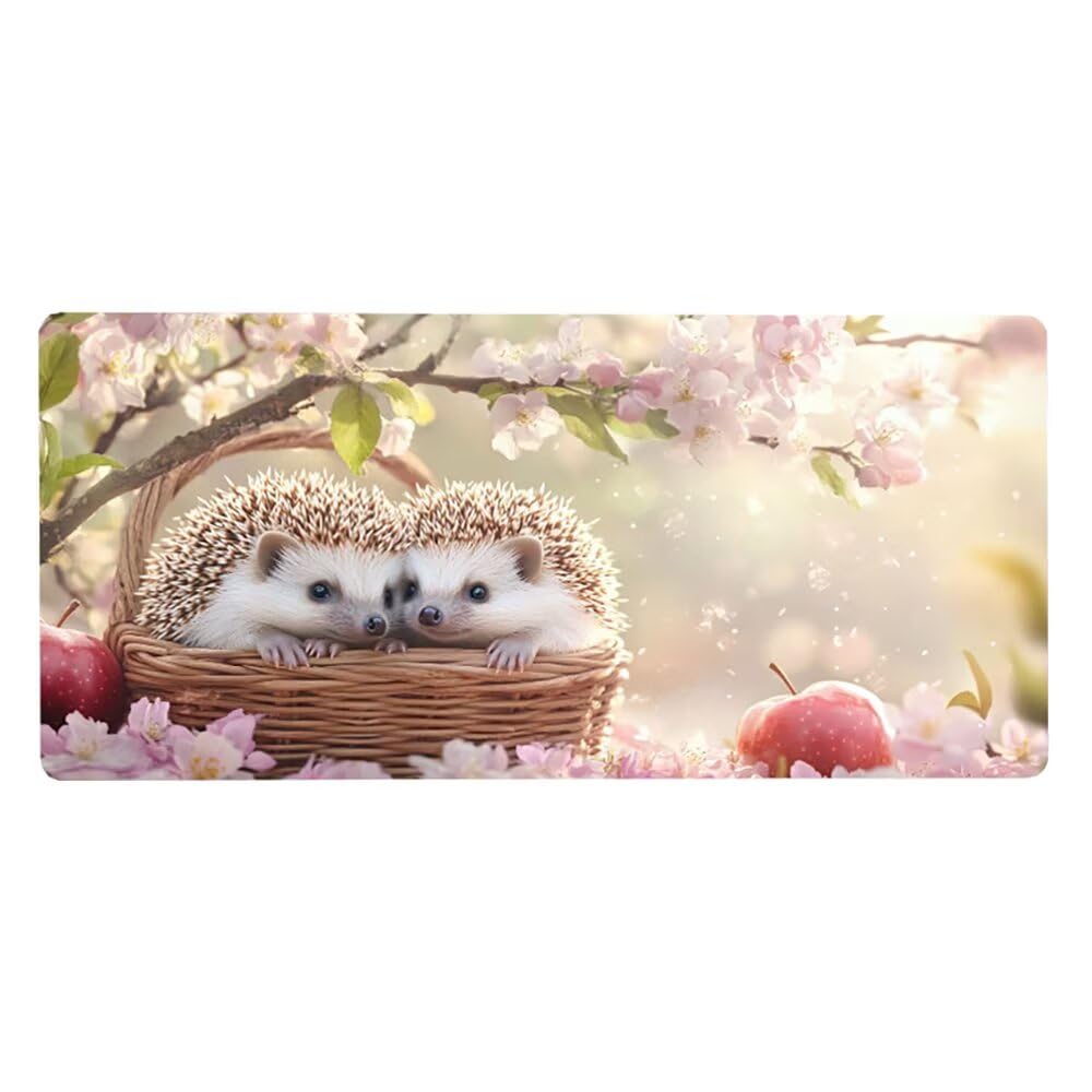 Gaming Mousepad Igel Mauspad XXL 1200X600X3MM Großes Mouse Pad Apfel Schreibtischunterlage mit Rutschfeste Gummibasis, Maus Pad Wasserdicht Anti-Rutsch Schreibtisch Zubehör Für Home Office, PC, Laptop
