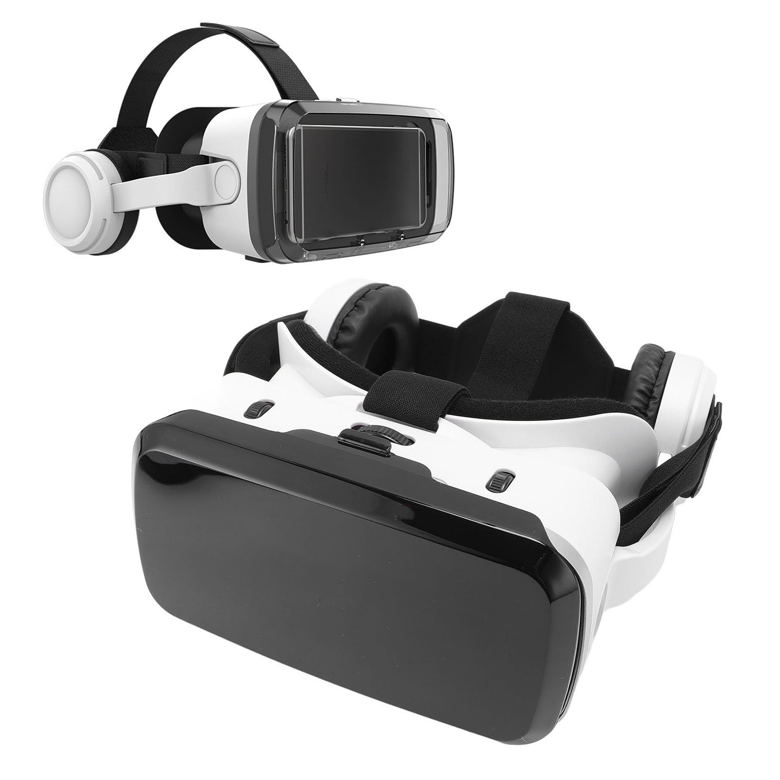 VR Headset für 5,5 Bis 7,2 Zoll Telefon, Virtual Reality 3D -Brille VR -Brille in Bluetooth -Kopfhörern mit Blauen Lichtblockierungslinsen für Mobilfunkfilme
