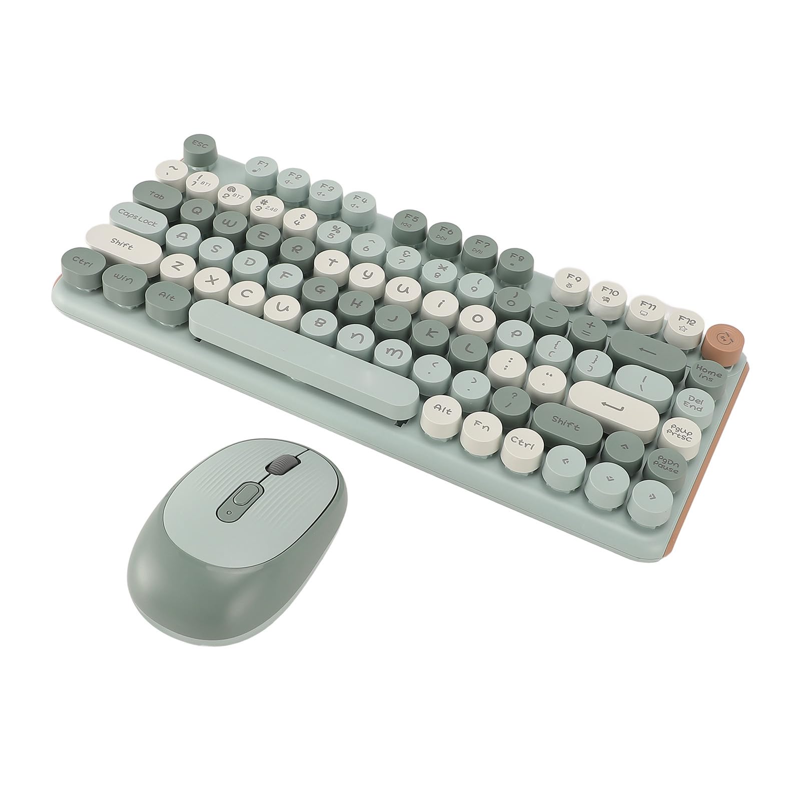 Wireless Tastatur und Maus, Gaming Maus und Tastatur Kombination 2,4 G Bluetooth Wireless 82 Tasten, Colorblocking Punk, Niedriges Rauschen, DREI Einstellbare DPI