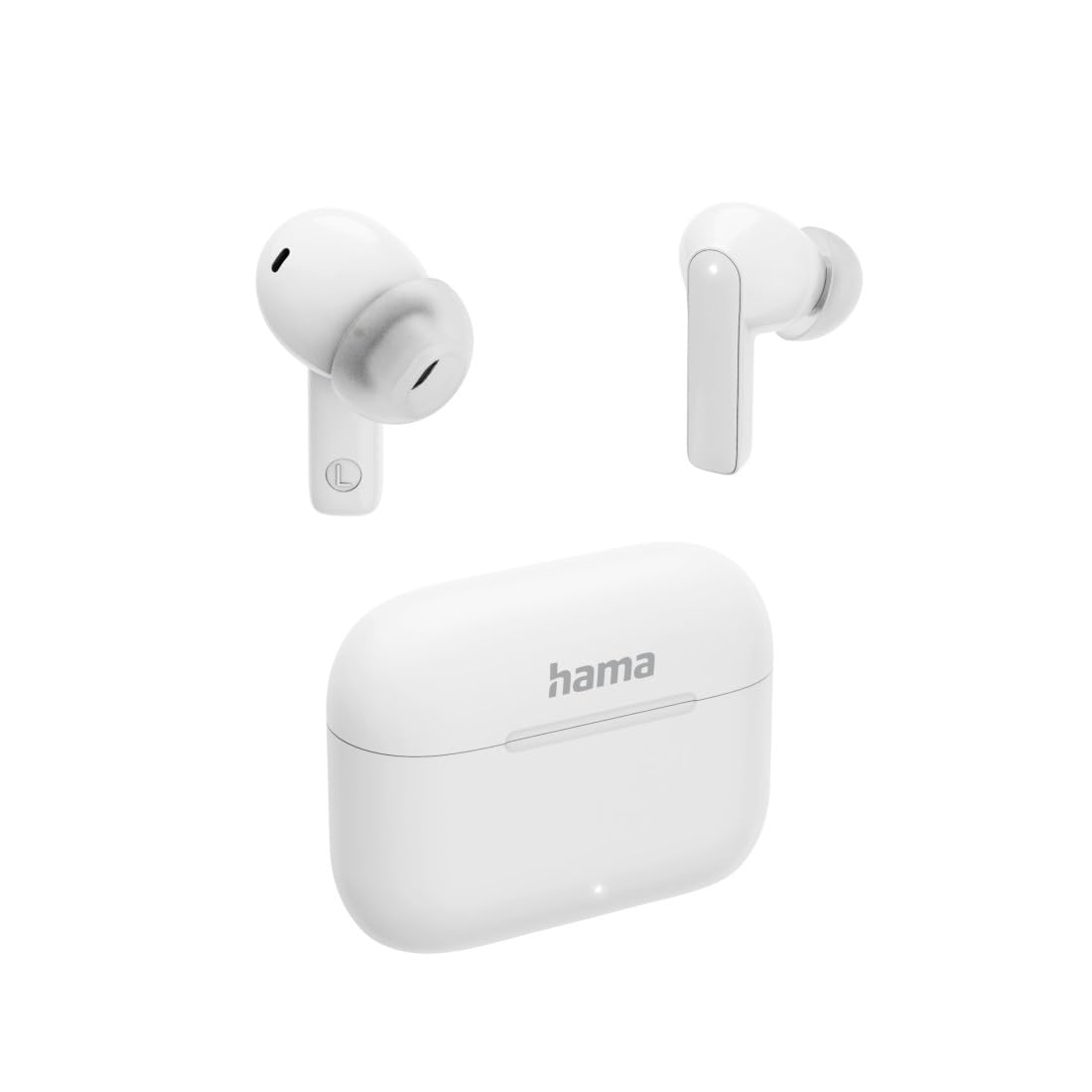 Hama Bluetooth Kopfhörer (kabellos, TWS-Kopfhörer, Active Noise Cancelling, Earbuds mit Ladestation, ENC, In-Ears, USB-C Schnellladen, Bluetooth-Headset, App-/Sprachsteuerung, Touch Control) weiß