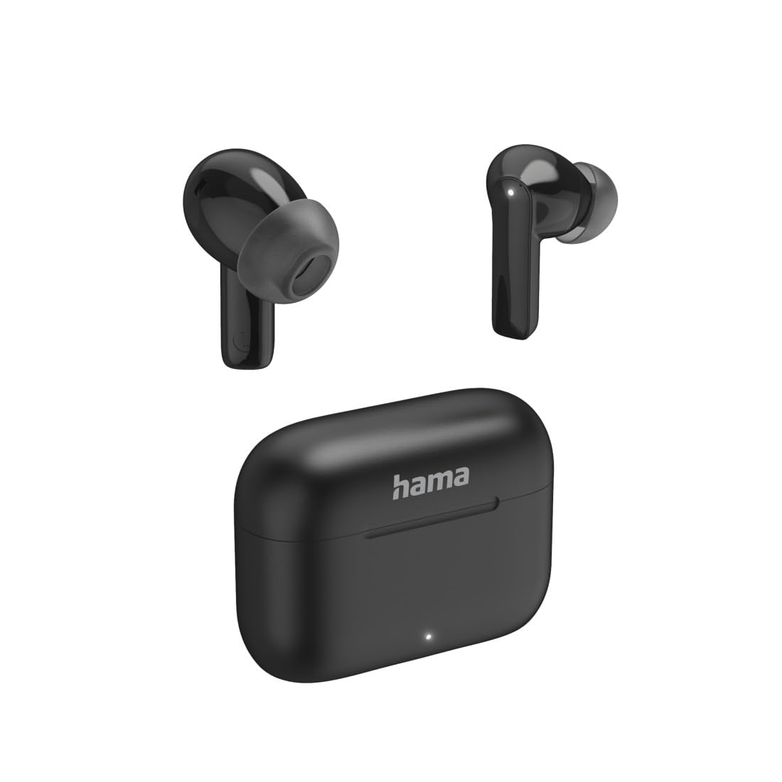 Hama Bluetooth Kopfhörer (kabellos, TWS-Kopfhörer, Active Noise Cancelling, Earbuds mit Ladestation, ENC, In-Ears, USB-C Schnellladen, Bluetooth-Headset, App-/Sprachsteuerung, Touch Control) schwarz