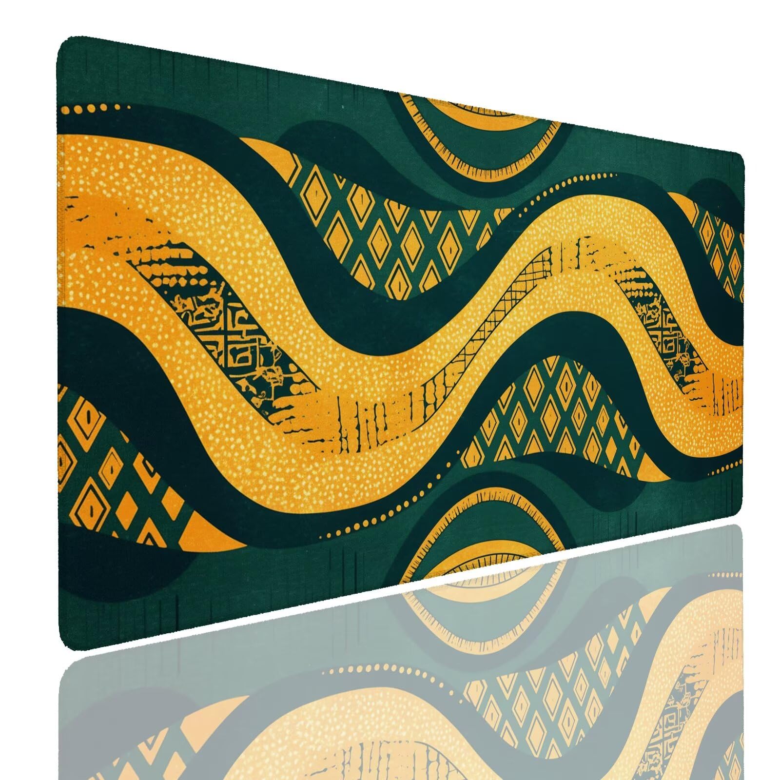 Mauspad XXL 1400x800x4mm Wasserdicht Schreibtischunterlage rutschfeste Speed Gaming Mousepad Afrikanisch (1) Groß Desk Mouse Mat Maus Pad, Schreibtisch Unterlage Deko für PC, Laptop, Home Office