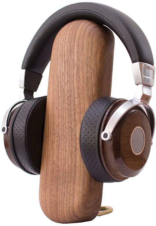 Kopfhörer Ständer Schreibtisch Zubehör Kopfhörerständer Desktop-Kopfhörerständer Tischzubehör Multifunktions-Kopfhörerständer Aus Holz Gaming Headsets(C-Walnut)