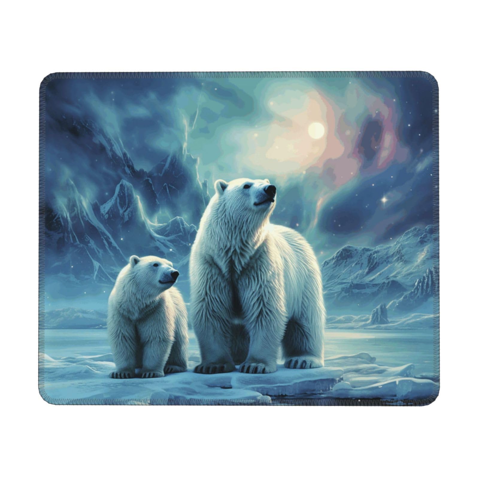 Mauspad Eisbären Im Norden Gaming Mauspad Rutschfest Multifunktionales Laptop Schreibunterlage Mit Rutschfest Gummierte Unterseite Schreibtischunterlage, Für Kabellose Maus, Homeoffice, 25x30cm