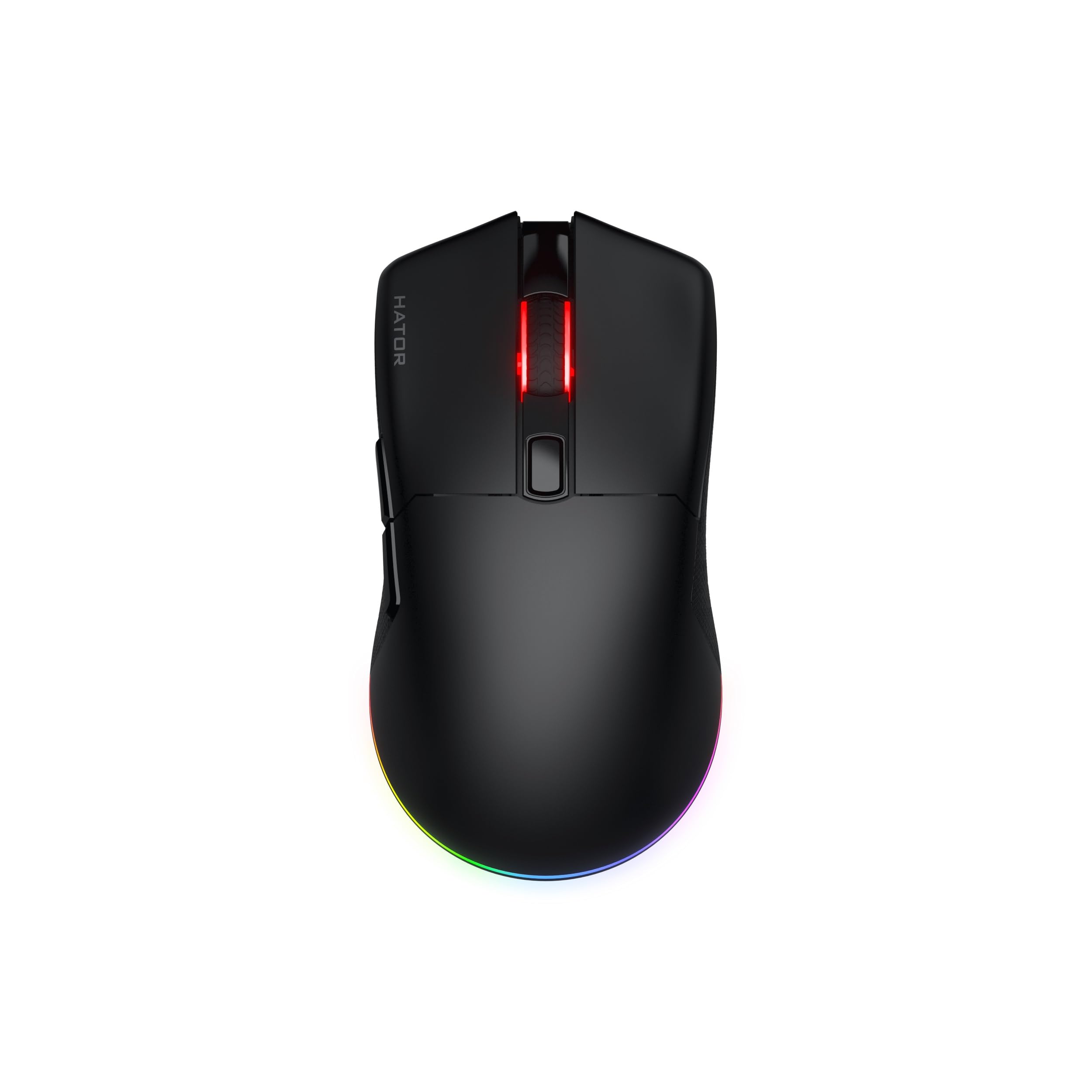 HATOR Pulsar 3 Wireless Gaming-Maus – 11.000 DPI, 2.4GHz/Bluetooth/USB, 68g, RGB, PTFE-Gleiter, Paracord-Kabel, Optical Switches 100M, Windows/Mac/Linux - Schwarz