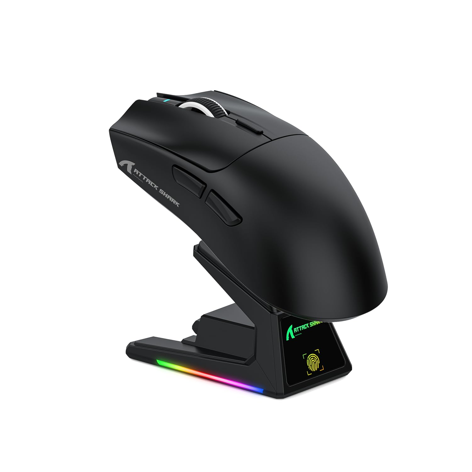 ATTACK SHARK X1 Gaming Mouse with Touchpad RGB Charging Dock, PixArt PAW3395PRO Gaming Sensor, BT/2.4G Wireless/Wired Gaming Mouse, 40000 DPI, 53g Superlight Gamer Mice for Win11/Xbox/PS/Mac (Black)