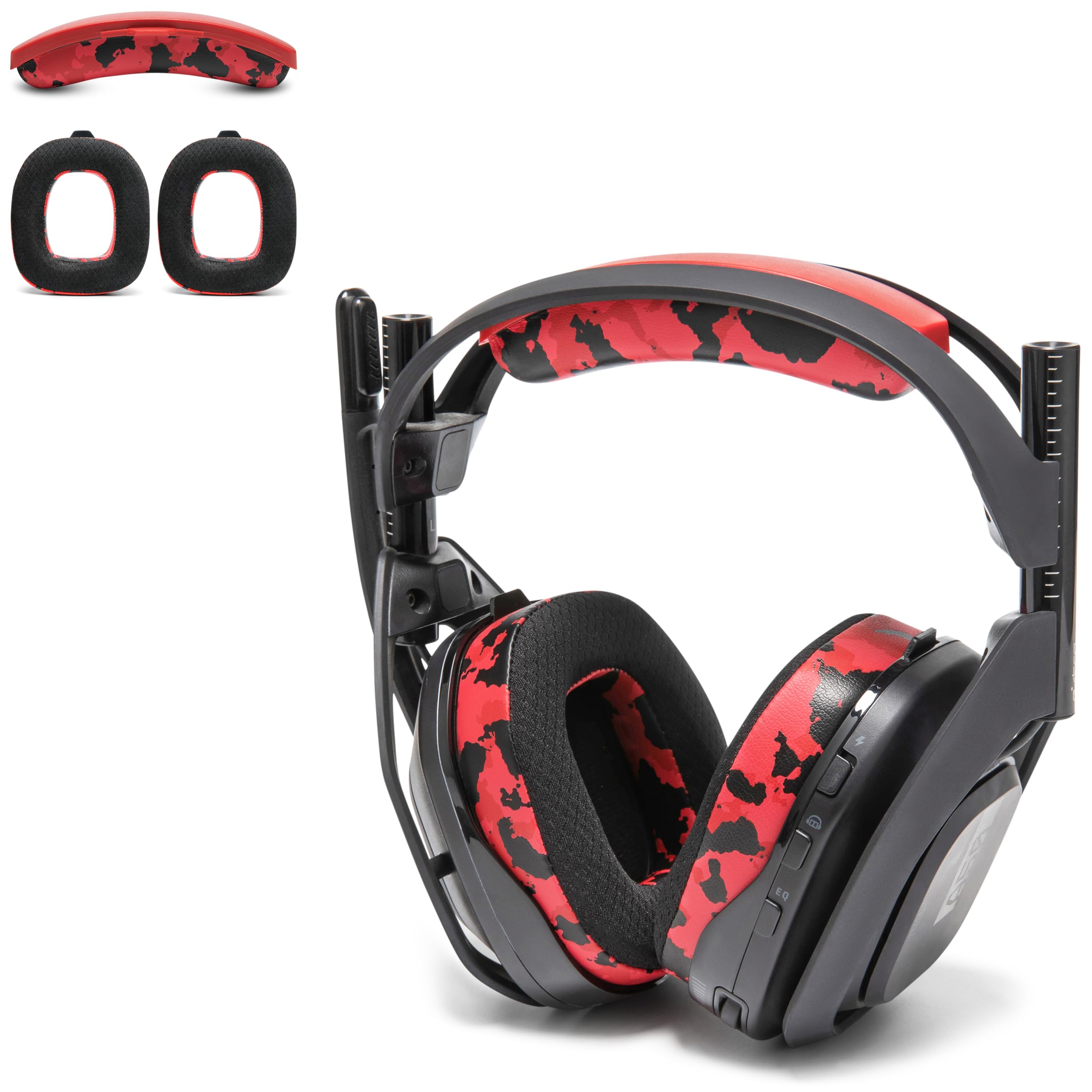 WC Mod Kit A50 – Kühlgel-Ohrpolster + Kopfbügelersatz für Astro A50 Gen 4, Gen 5 und A50X von Wicked Cushions | Verbesserter Komfort, Kühlung und Haltbarkeit | Red Camo