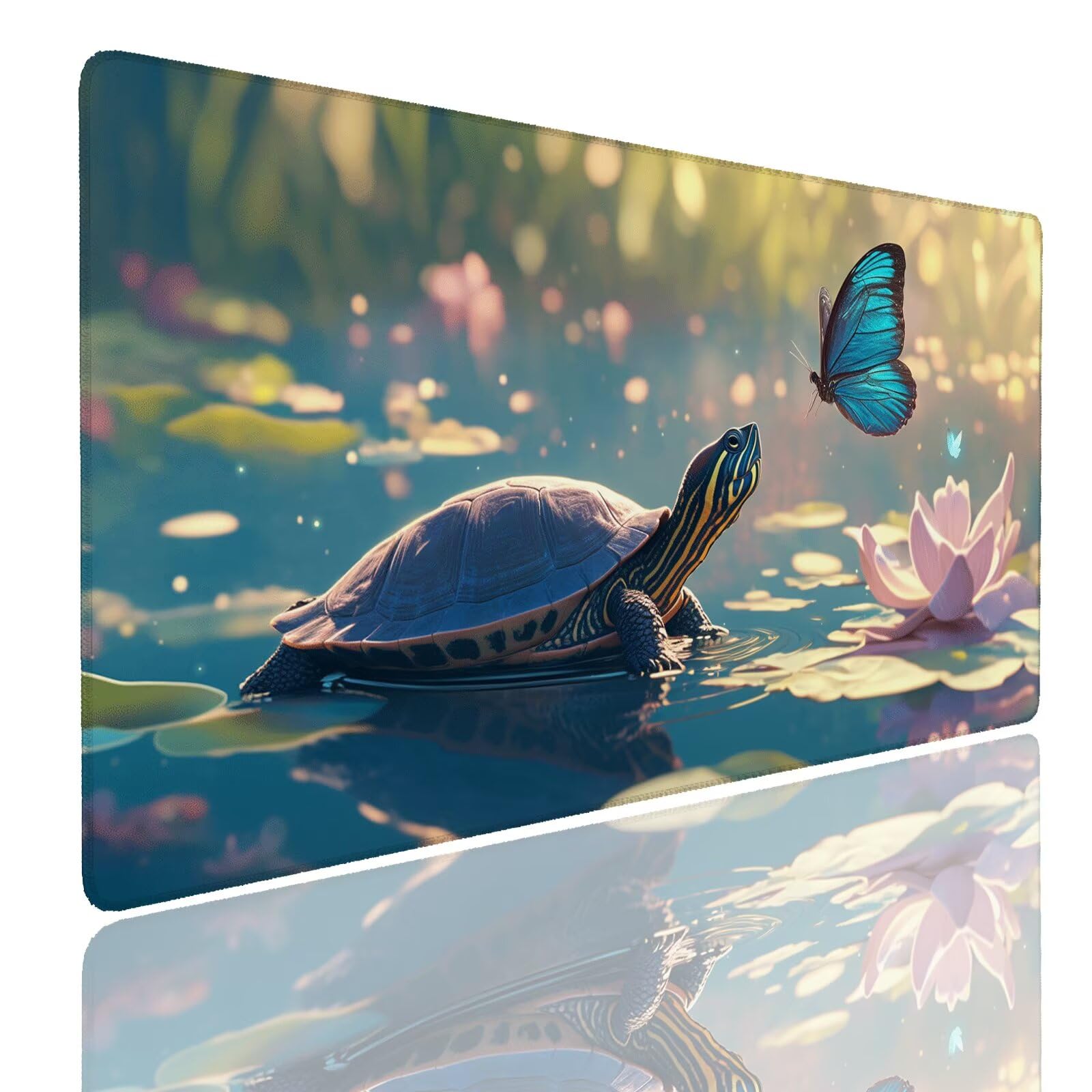 Mauspad XXL 1400x800x4mm Wasserdicht Schreibtischunterlage rutschfeste Speed Gaming Mousepad Butterfly (4) Groß Desk Mouse Mat Maus Pad, Schreibtisch Unterlage Deko für PC, Laptop, Home Office