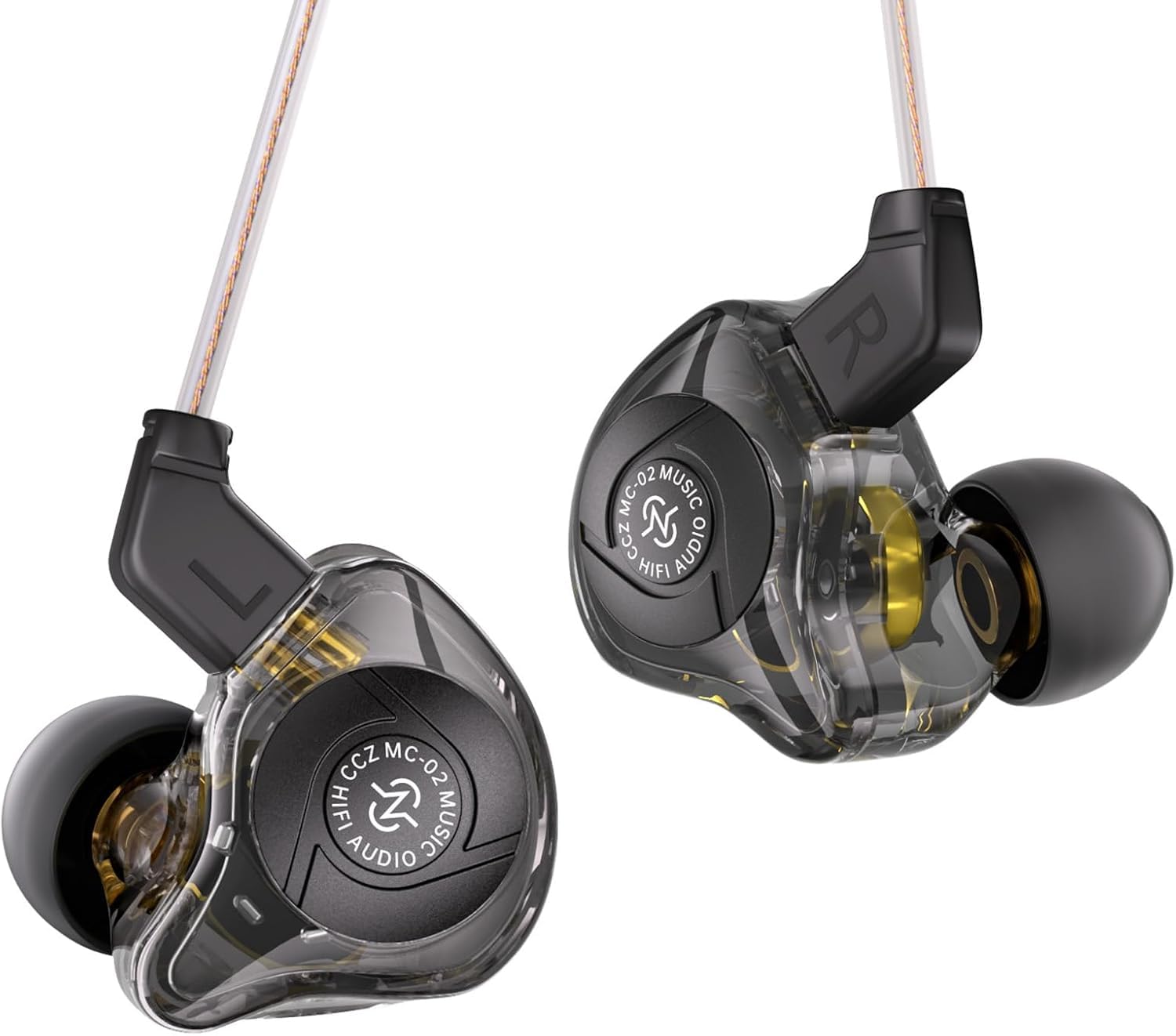 CCZ MC02 In Ear Monitor, In Ear Gaming Kopfhörer 10-mm-Dual-Magnet DD PET-Membran, IEM Kraftvoller Bass, DJ Kopfhörer mit Kabel 5N OFC, Gaming Earbuds Noise Cancelling für PS5, HiFi-Enthusiast