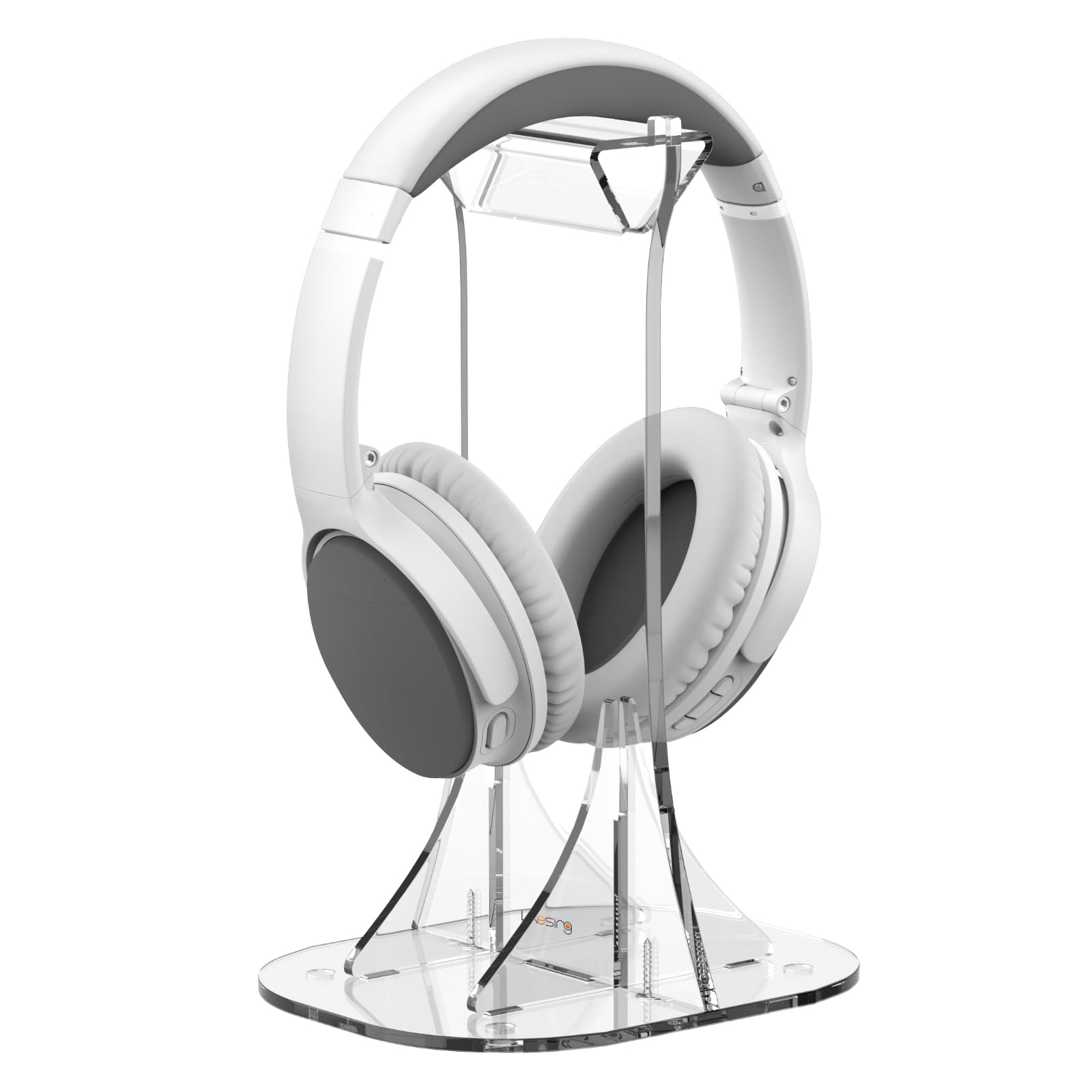 Likesing Headset Halterung, Acryl Kopfhörer Ständer für alle Kopfhörergrößen, Kopfhörer Halter Schreibtisch für Over Ear Gaming Headset AirPods Max, Klar