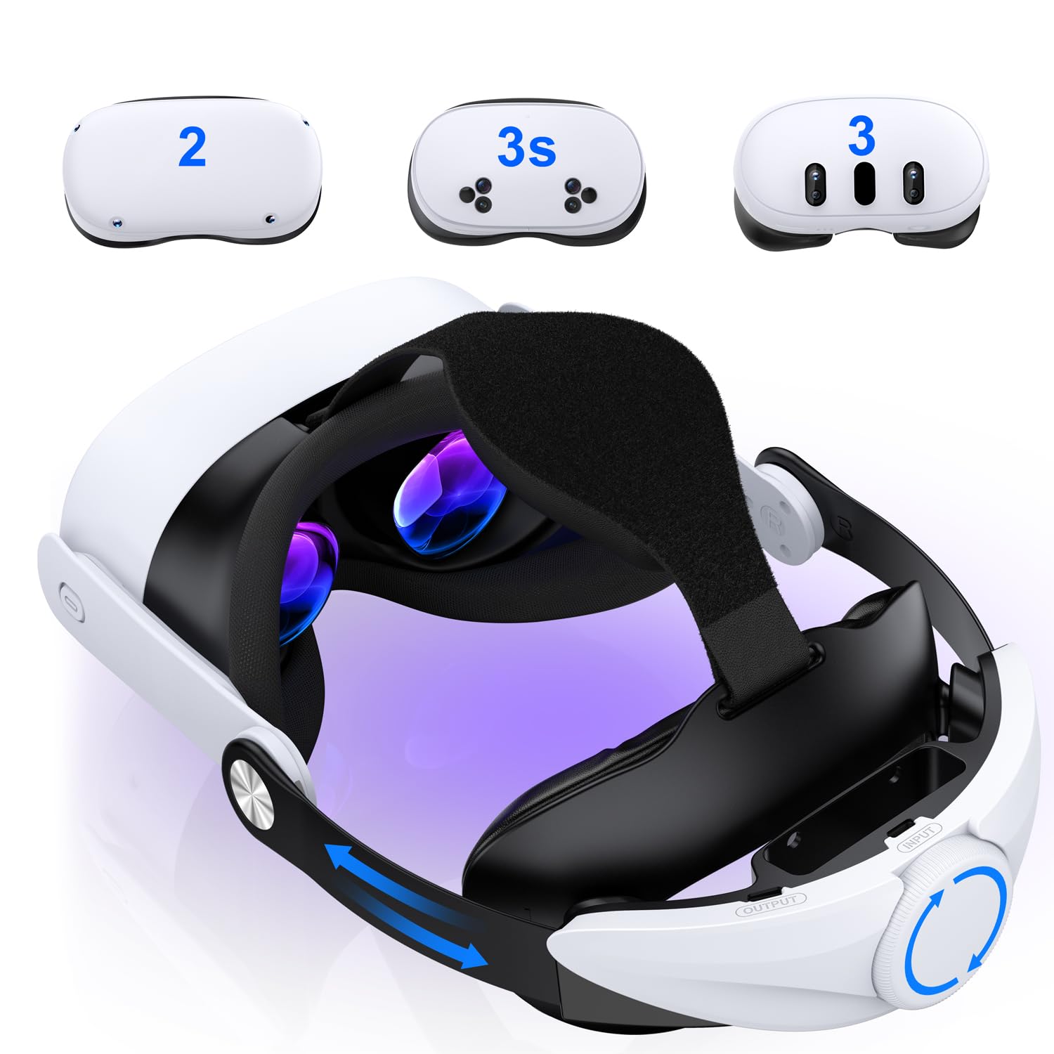 BEBONCOOL GAMING Headstrap für Meta Quest 3S/Quest 3/Quest 2, Verstellbarer Kopfgurt Ersatz für Elite Strap, VR Headset Strap Verbesserter Support&Komfort für VR Konsolen, Meta Quest 3s zubehör