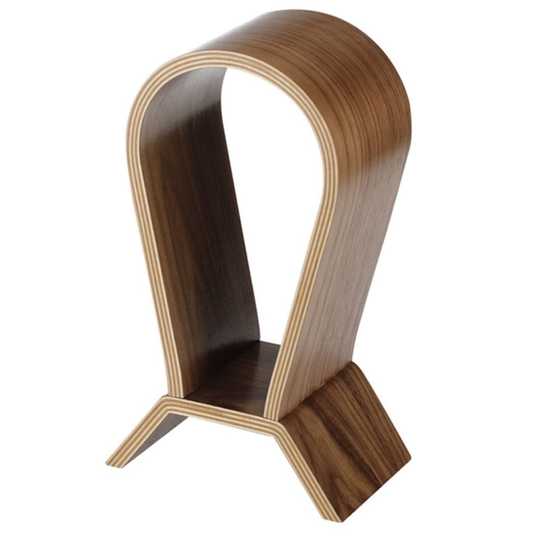 Kopfhörer Ständer Schreibtisch Zubehör Hölzerner Kopfhörer-Ständer Gaming-Kopfhörer-Display-Halter Klassischer Headset-Ständer Handwerk für Headset-Kabel, Handy Gaming Headsets(Walnut)