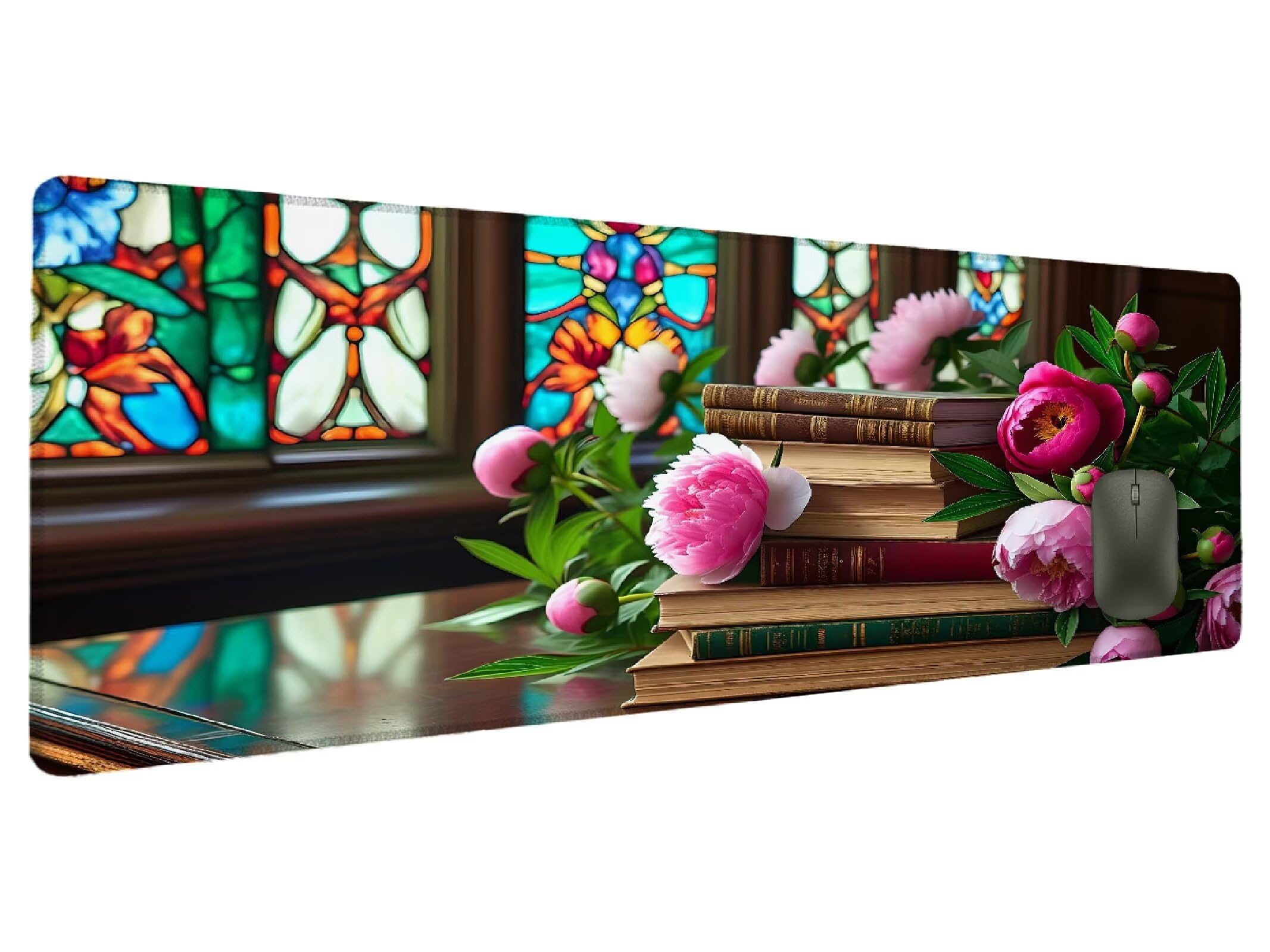 Mauspad Blume Schreibtischunterlage Anlage Mousepad XXL 800x400mm, Mauspad Gaming Groß Desk Mat PC Zubehör Schreibtisch Deko, Maus Pad Wasserdicht Rutschfeste Gummibasis Schreibtisch Schutz Office H-0