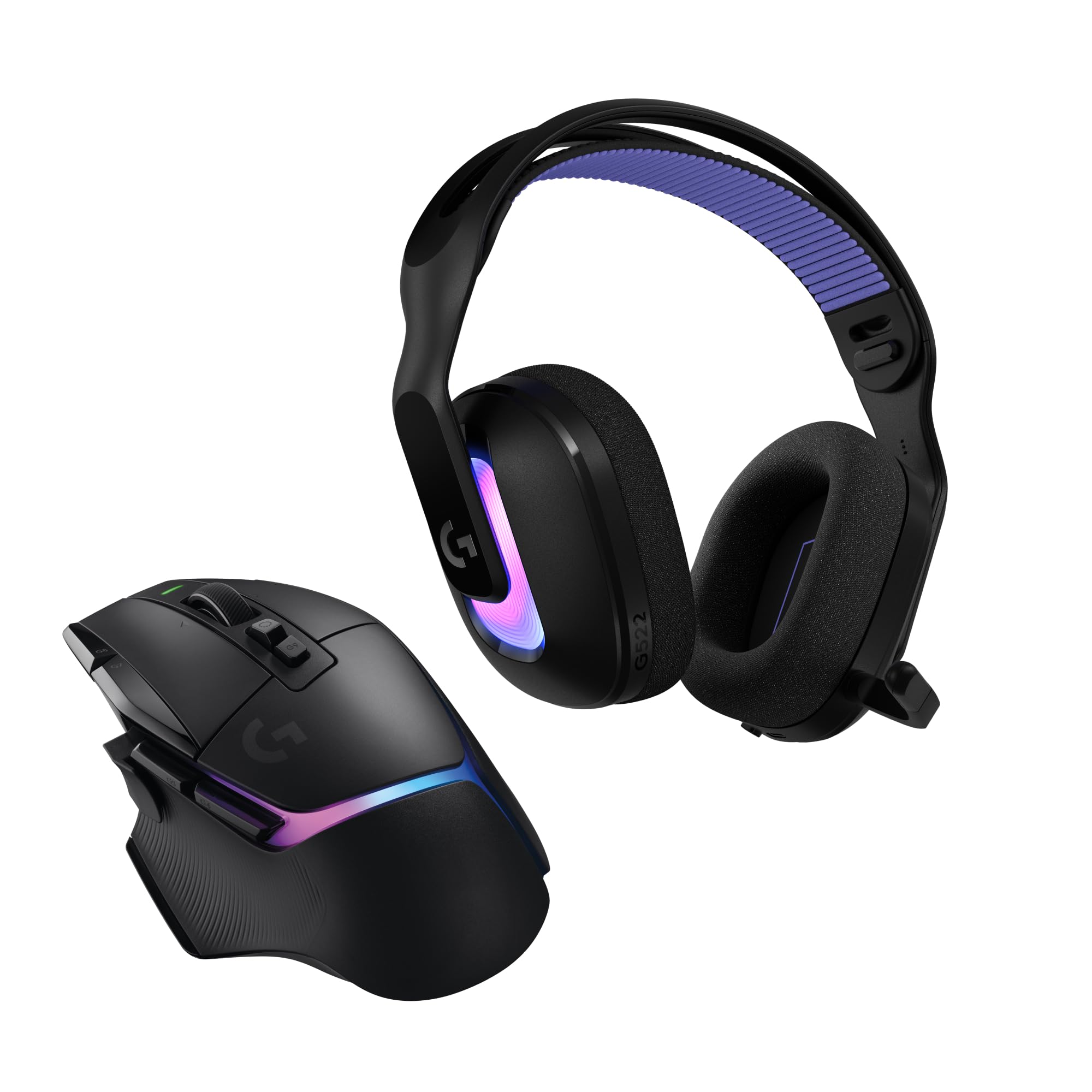 Logitech G G522 kabelloses Gaming-Headset und G502 X Plus kabellose Gaming-Maus – Lightspeed kabellose Maus und Headset-Combo mit RGB LIGHTSYNC – kompatibel mit PC/Windows - Schwarz