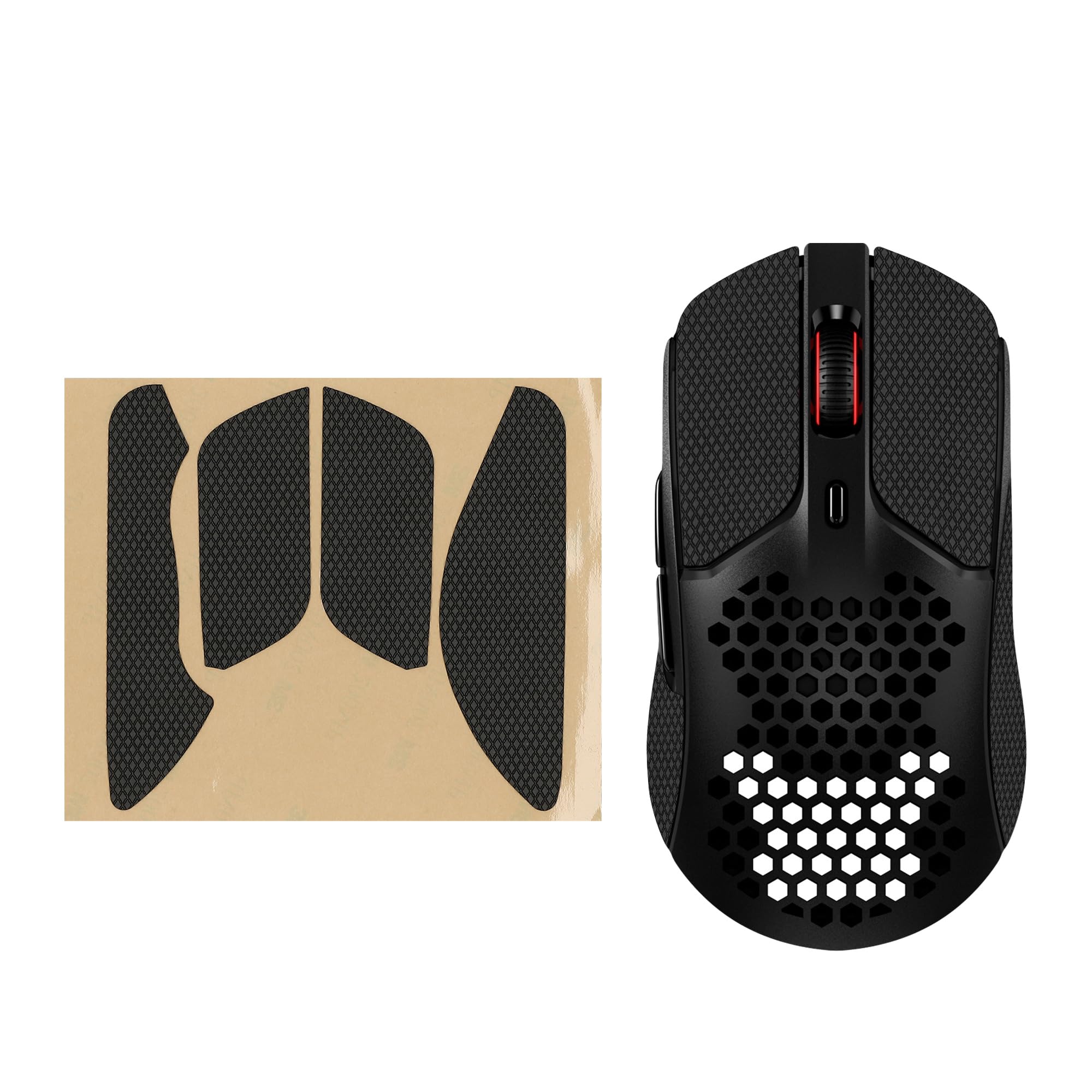 kwmobile Gaming Maus Grip Tape kompatibel mit Kingston Pulsefire Haste 1 Maus - Rutschfestes Griffband für PC Maus - Schwarz