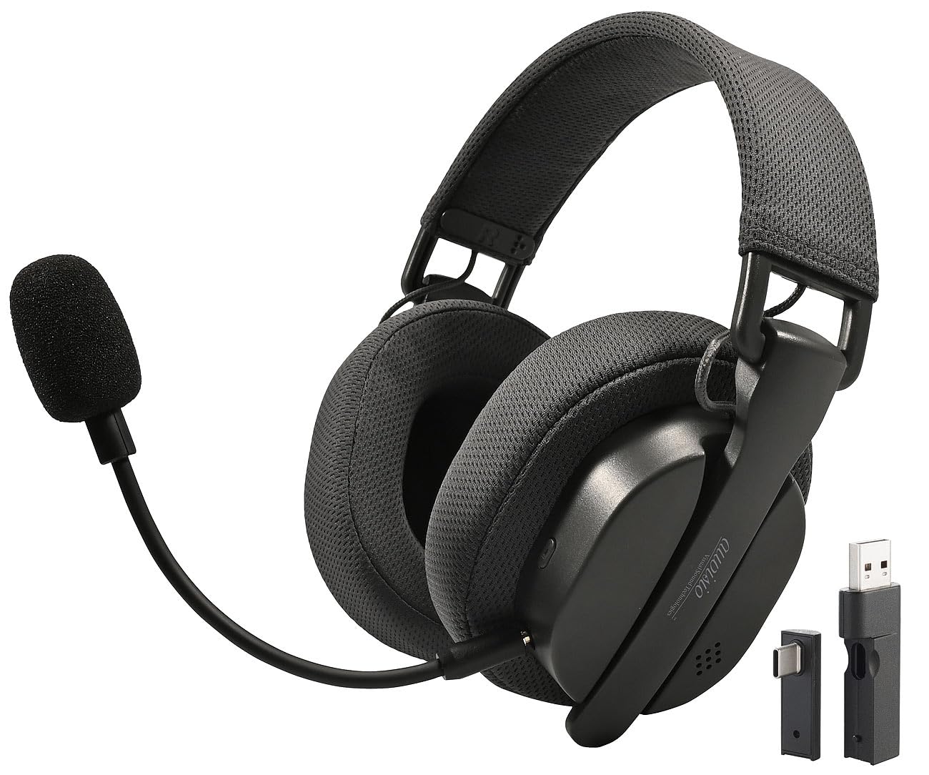 auvisio Headset Bluetooth: Klappbares 3in1-Funk-Gaming-Headset, 2,4 GHz, BT 5.3, 10 Std. Akku (Wireless Kopfhörer, Gaming-Kopfhörer, Bluetooth, PS5)