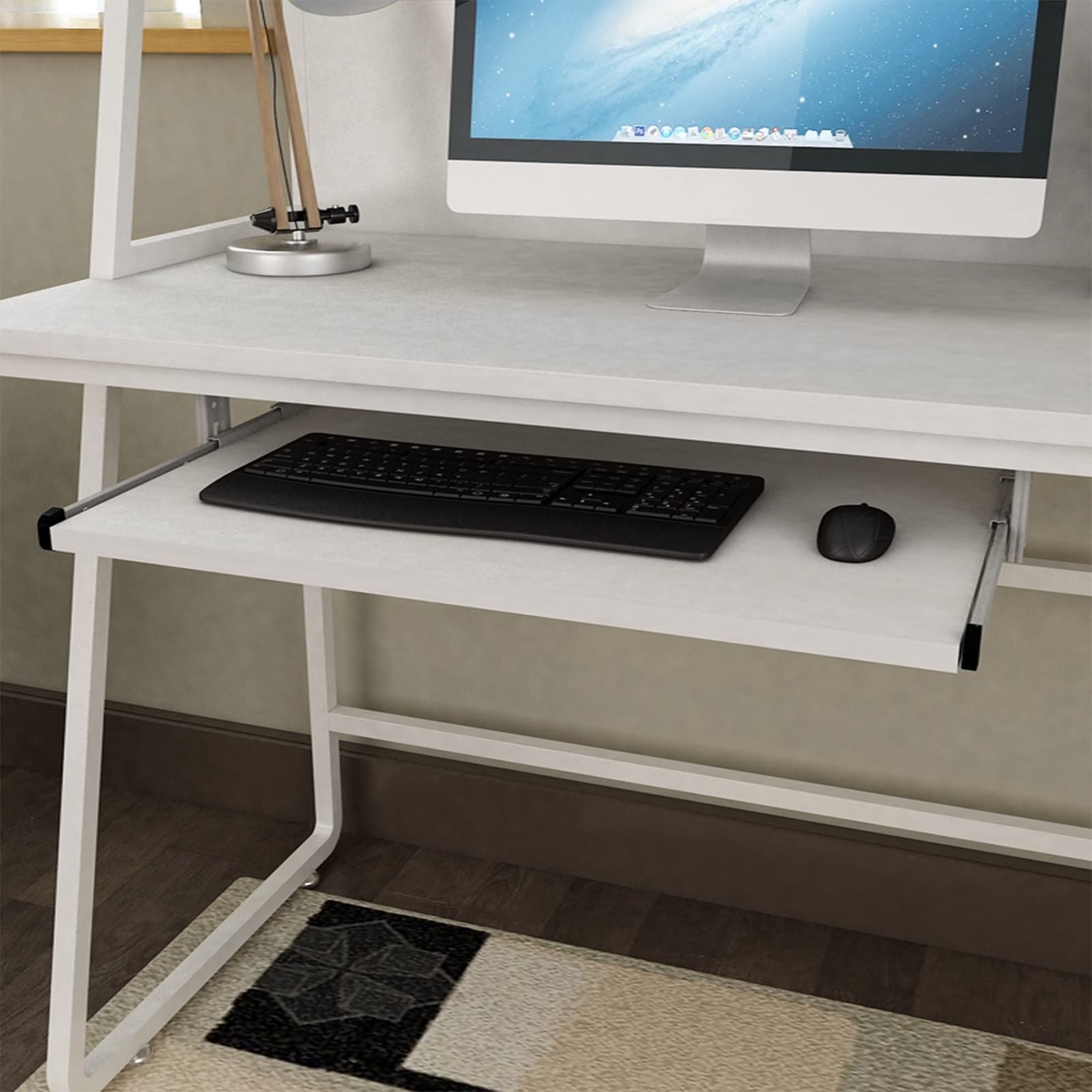 Ergonomische Tastaturablage-Erweiterung mit ausziehbarer Schublade, versteckt unter dem Schreibtisch, Gleitschienen, unterstützt Maus und Ellbogen, reduziert Müdigkeit für Home Office und Gaming