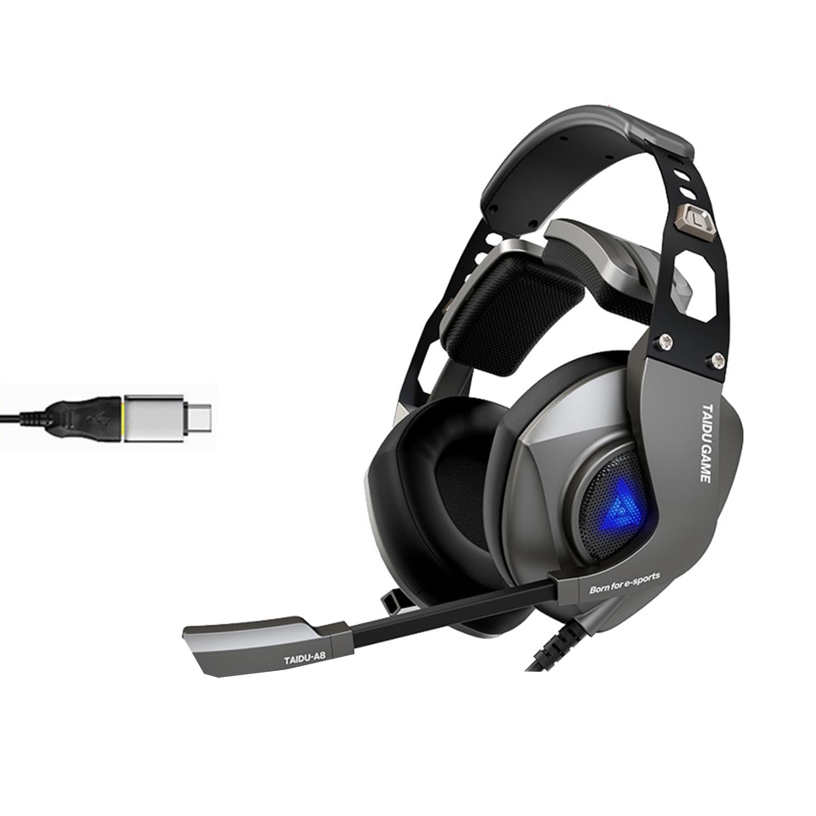 Kabelgebundene Kopfhörer Computer Headsets 7.1 Sound Noise Cancelling Mikrofon Leder Ohrpolster für komfortables Gaming und