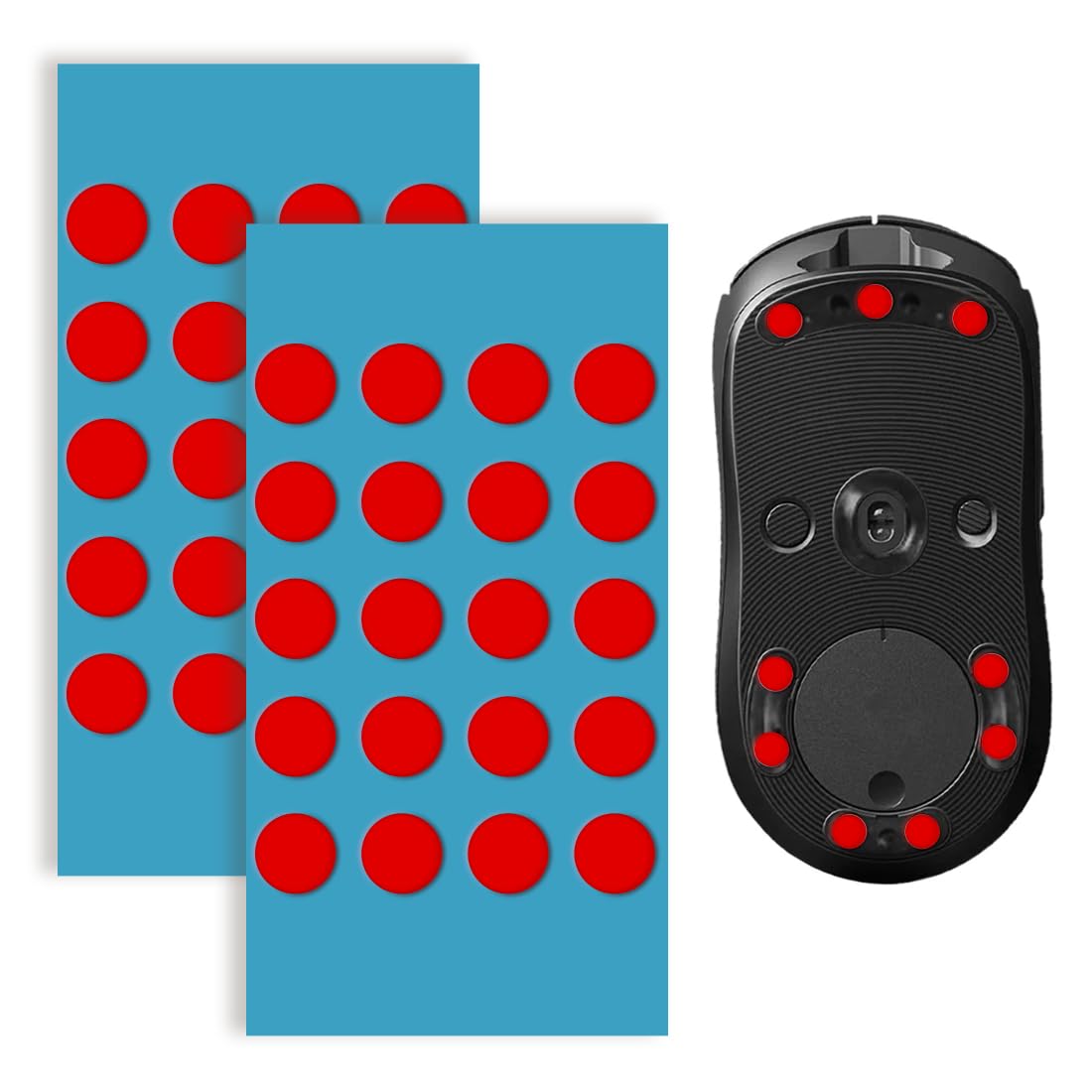 MOLZINY 40 Stück Aufkleber Universelle Maus Anti-Rutsch Fußaufkleber Ultra-Schnelle Mausfüße Mouse Skates Mouse Dot Skate Maus Gleitaufkleber Unterseite Für E-Sport Anwendbar auf Logitech G PRO