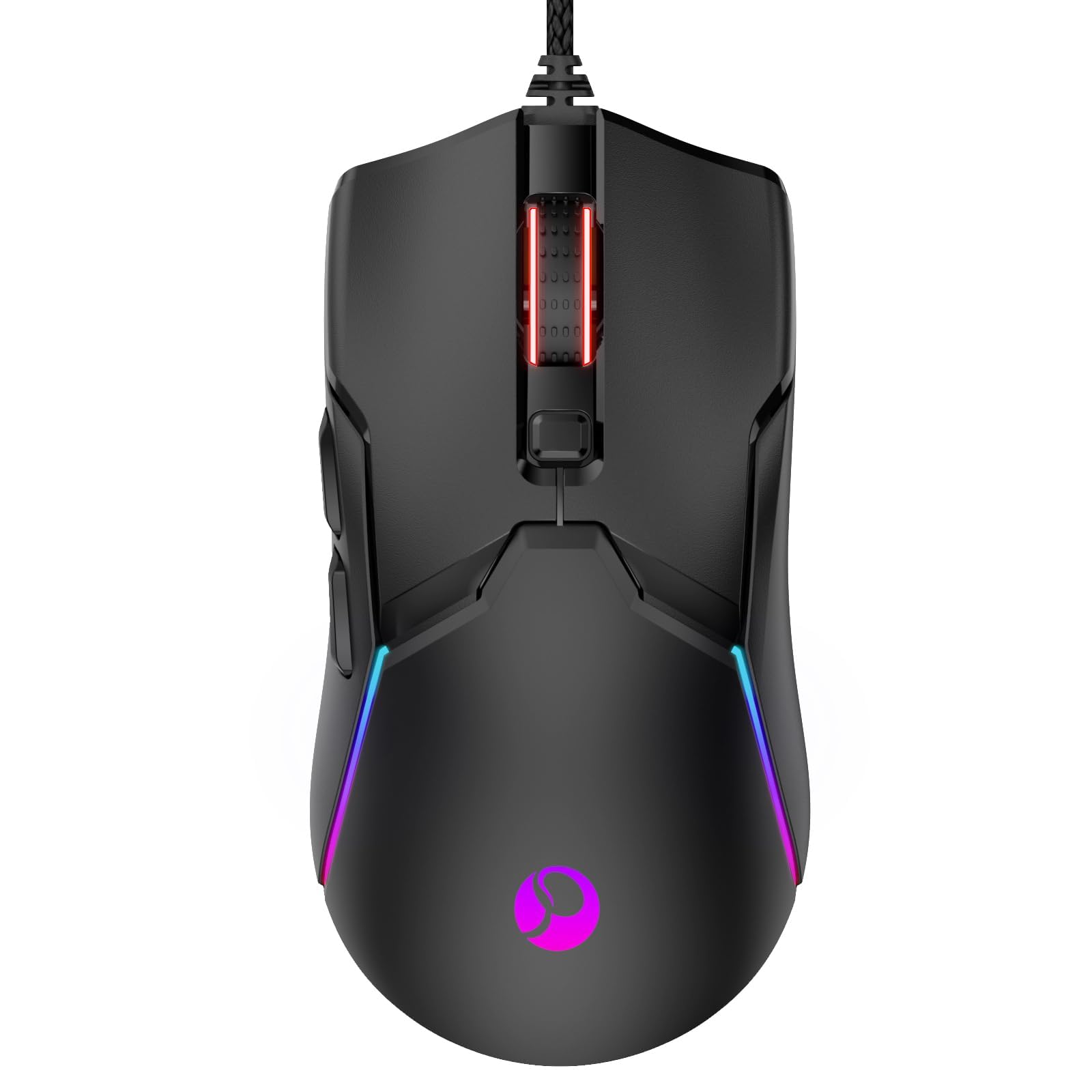XT13 RGB-Gaming-Maus, alle Tasten sind bearbeitbar, 12 Hintergrundbeleuchtungsmodi, 8000 DPI, kabelgebundene optische Maus, Software unterstützt DIY-Tastenbindungstaste