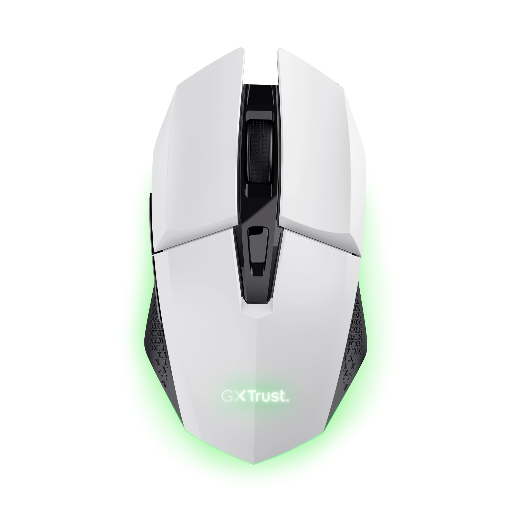 GXTrust 1108W Vylax Wiederaufladbare Kabellose Gaming Maus, 80 Stunden Akkulaufzeit, Verstaubarer USB Empfänger, 800-4800 DPI, LED Beleuchtung, 6 Tasten, Wireless Mouse für PC Laptop, Weiß