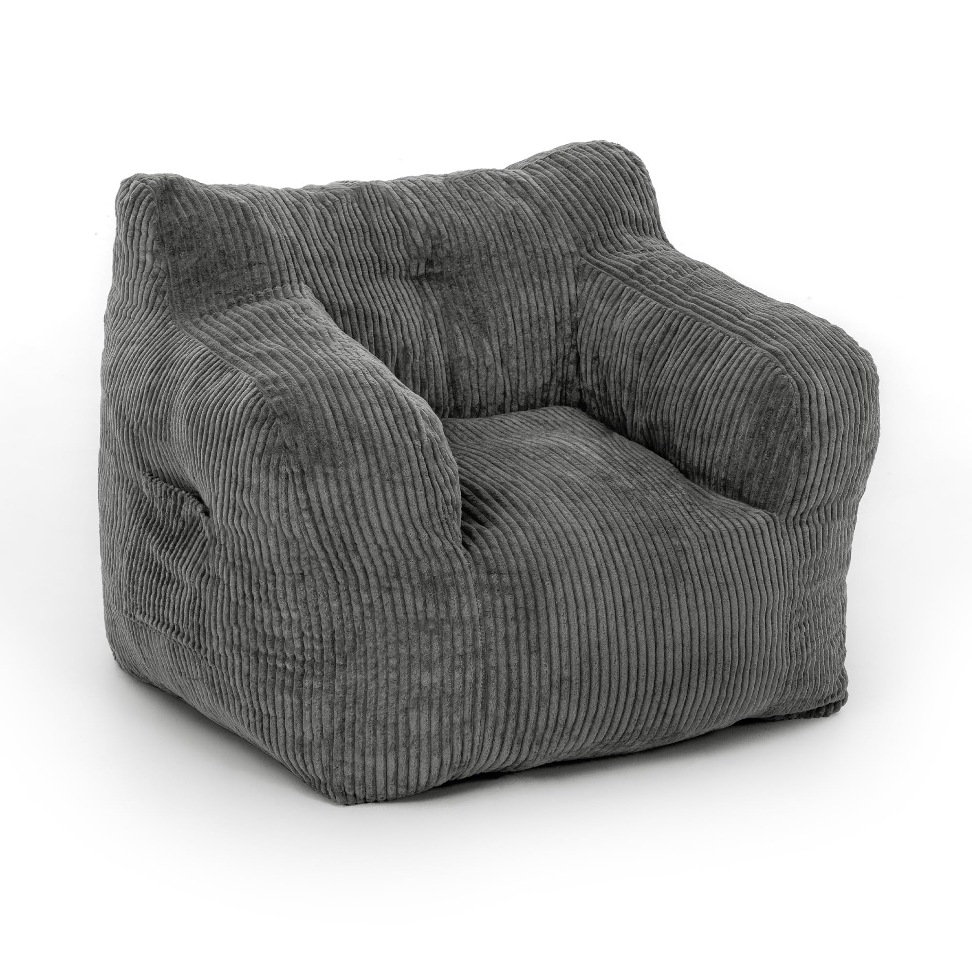 Pamapic Sitzsack, Sitzsack Erwachsene mit Füllung, Bean Bag Chair mit Tragbarem Griff, Modernes Ergonomisches Bean Bag, Indoor Sitzsäcke Stuhl für Wohnzimmer, Schlafzimmer, Spielzimmer, Grau