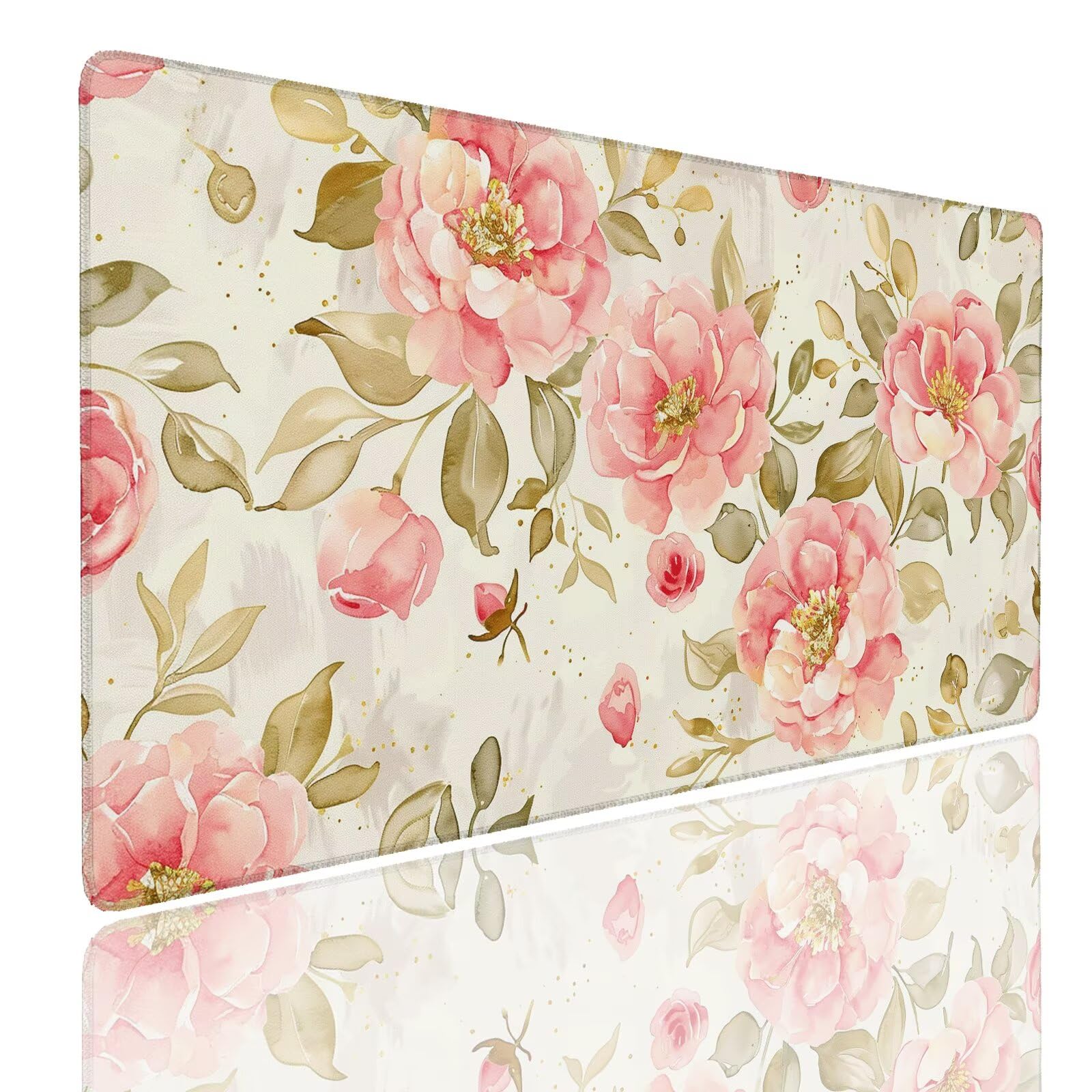 Mauspad XXL 1400x800x4mm Wasserdicht Schreibtischunterlage rutschfeste Speed Gaming Mousepad Golden (3) Groß Desk Mouse Mat Maus Pad, Schreibtisch Unterlage Deko für PC, MacBook, Laptop, Home Office