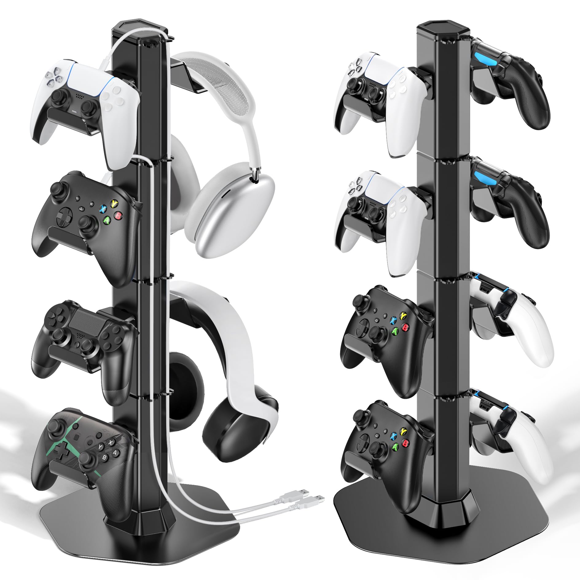 Controller Halter & Headset Halterung für Tisch, mit Ladekabel Organizer Kopfhörer Halter für Xbox/PS5/PS4/Switch, universelle Aufbewahrung Ständer, Controller, Telefone Interactive Gaming Figuren