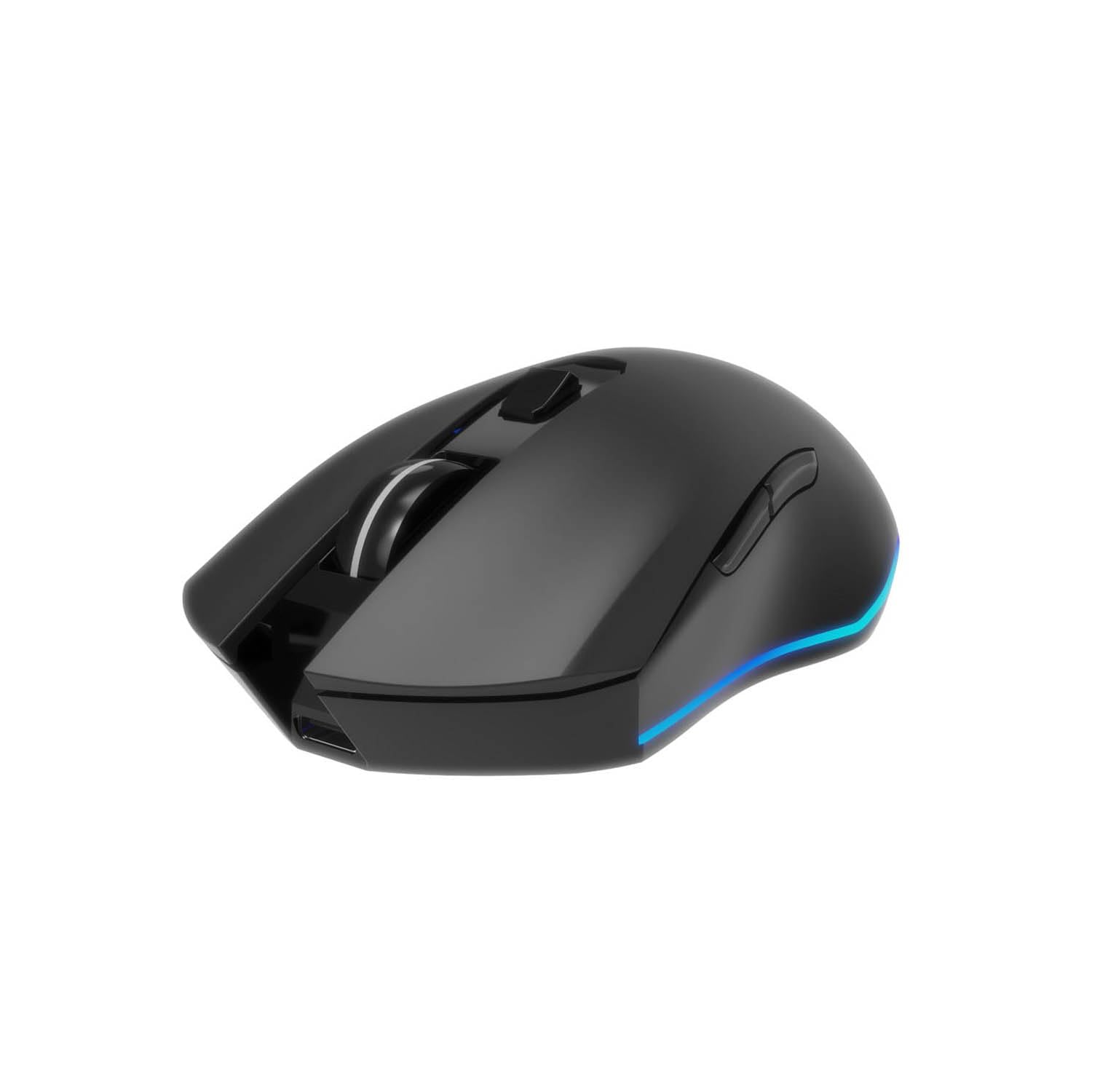 Gembird GMB Gaming Firebolt 6-Tasten Wiederaufladbare Wireless RGB Gaming Maus, Schwarz - USB Nano-Empfänger, Mehrfarbige Hintergrundbeleuchtung, Anpassbare DPI bis zu 3200, Ergonomisches Design