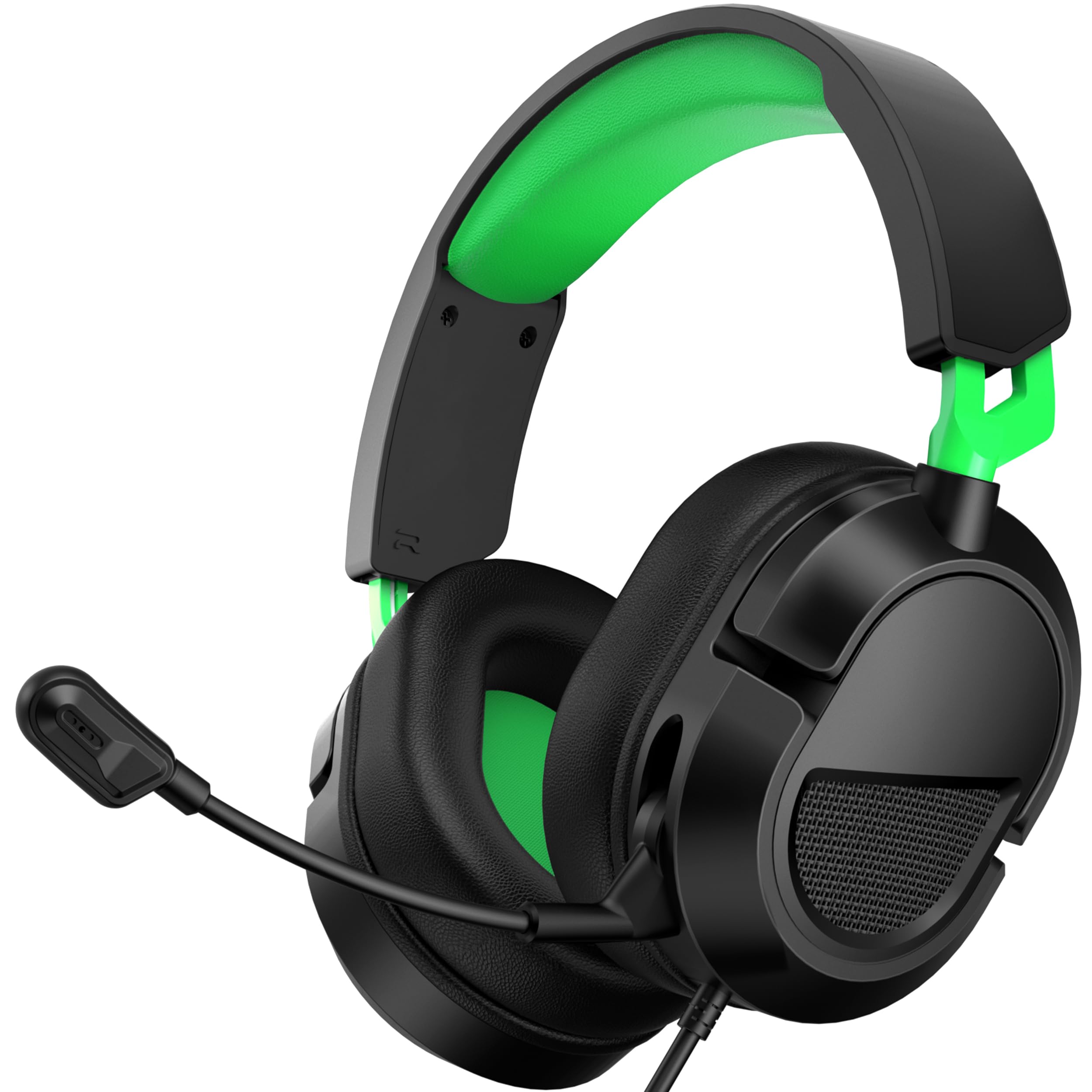 syndesmos Gaming-Headset für PS5, PS4, PC, Xbox, Nintendo Switch, Headset mit Mikrofon, Stereo-Surround-Sound Gaming Kopfhörer mit Kabel, Noise-Cancelling, 3,5 mm Over-Ear-Kopfhörer Schwarz+Grün