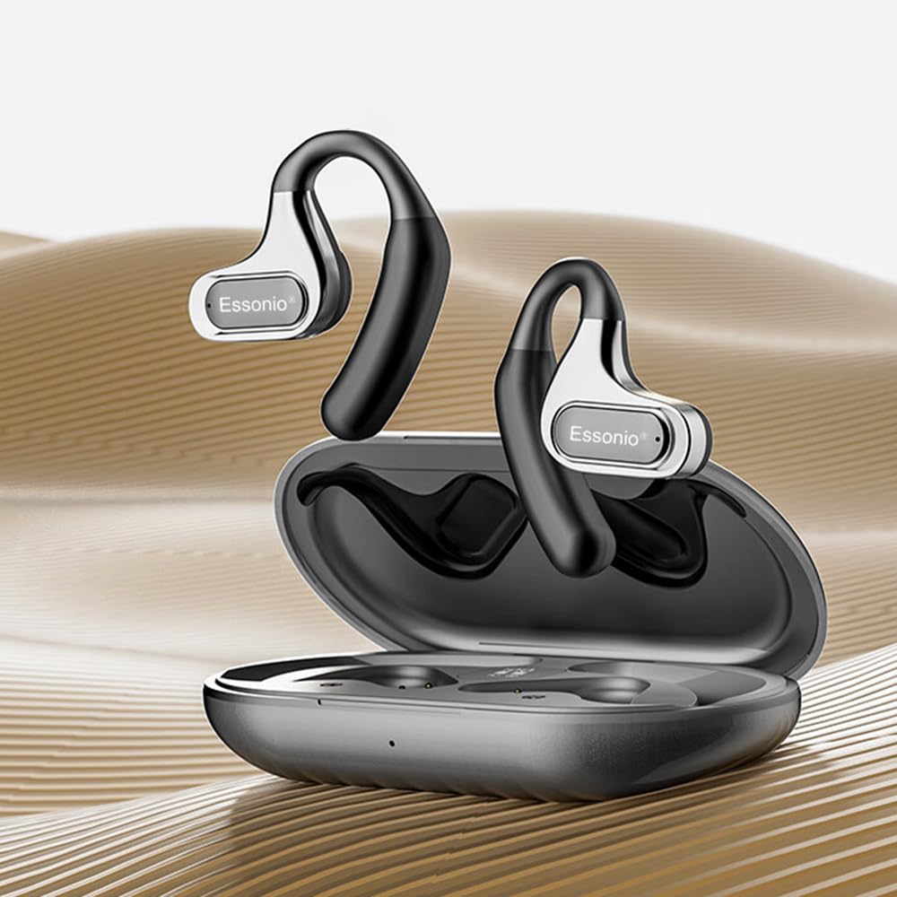 Kopfhörer kabellos Bluetooth Bluetooth 5.3 mit 70 Std Spielzeit, IP5 Wasserdicht ，360° Neuer verbesserter Panoramaklang für Schwimmen Radfahren Laufen F8 (technoschwarz)