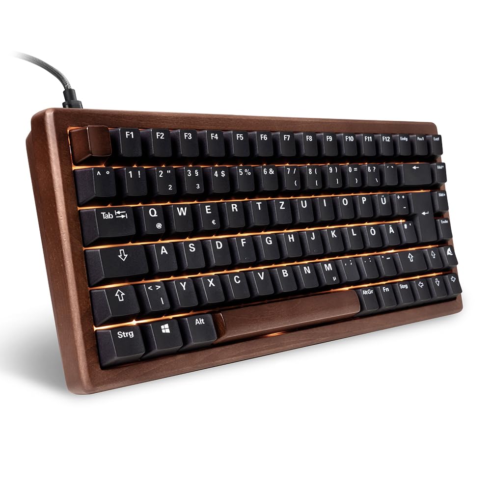 Sharkoon Skiller SGk50 S3 Wood, PBT, RGB Gaming Keyboard, 75% DE-Layout