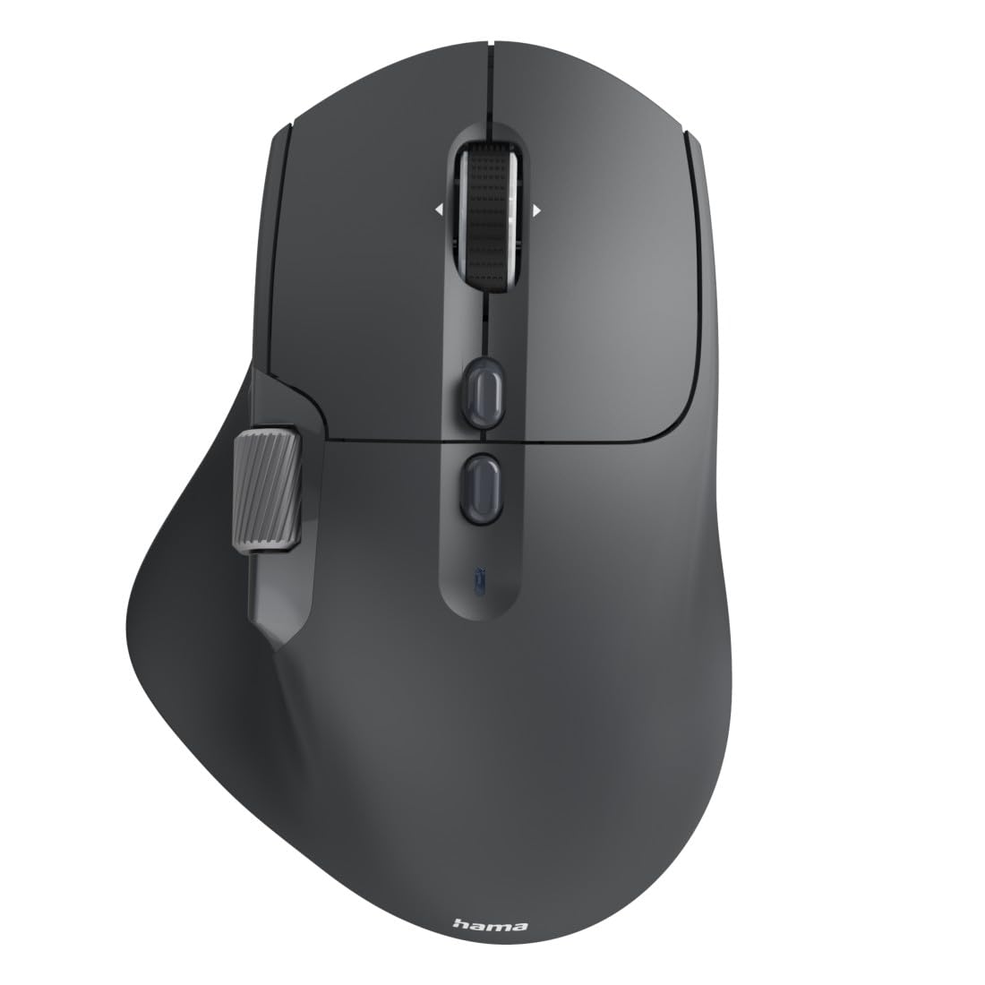 Hama Maus kabellos, wiederaufladbar, Bluetooth/Funk (Multi Device, optische Maus ohne Klickgeräusch, ergonomisch, Side Scroll u. Hyper Scroll Wheel, LED, Datenverschlüsselung, 10 Tasten, dpi Schalter)