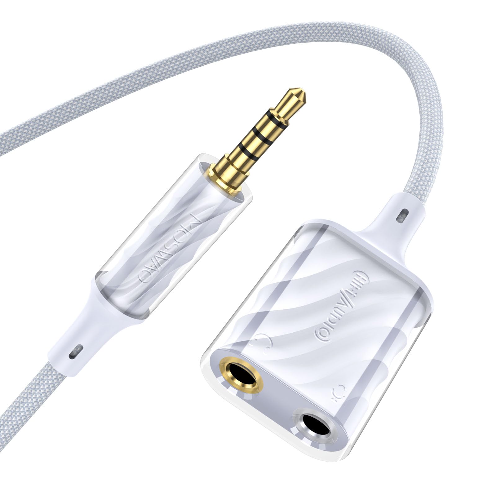 MOSWAG Kopfhörer Adapter, Kopfhörer Mic Splitter Adapter, 3.5mm Stecker auf Doppel 3.5mm Klinkenstecker (Headset und Mikrofon) für Laptop, PS4, PC Tablet Gaming und Gaming Headset