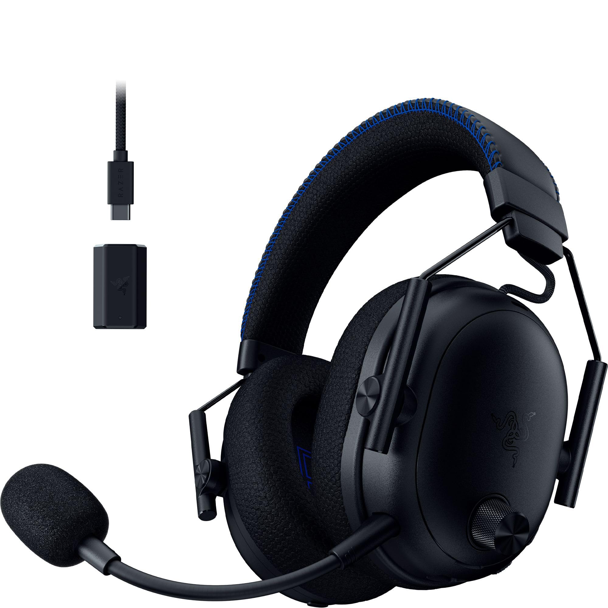 Razer BlackShark V3 Pro für PlayStation – Kabelloses E-Sport-Headset mit aktiver Geräuschunterdrückung (ANC) - TriForce 50mm Treiber - HyperSpeed 2,4 GHz - THX Spatial Audio - PS5/PC | Schwarz