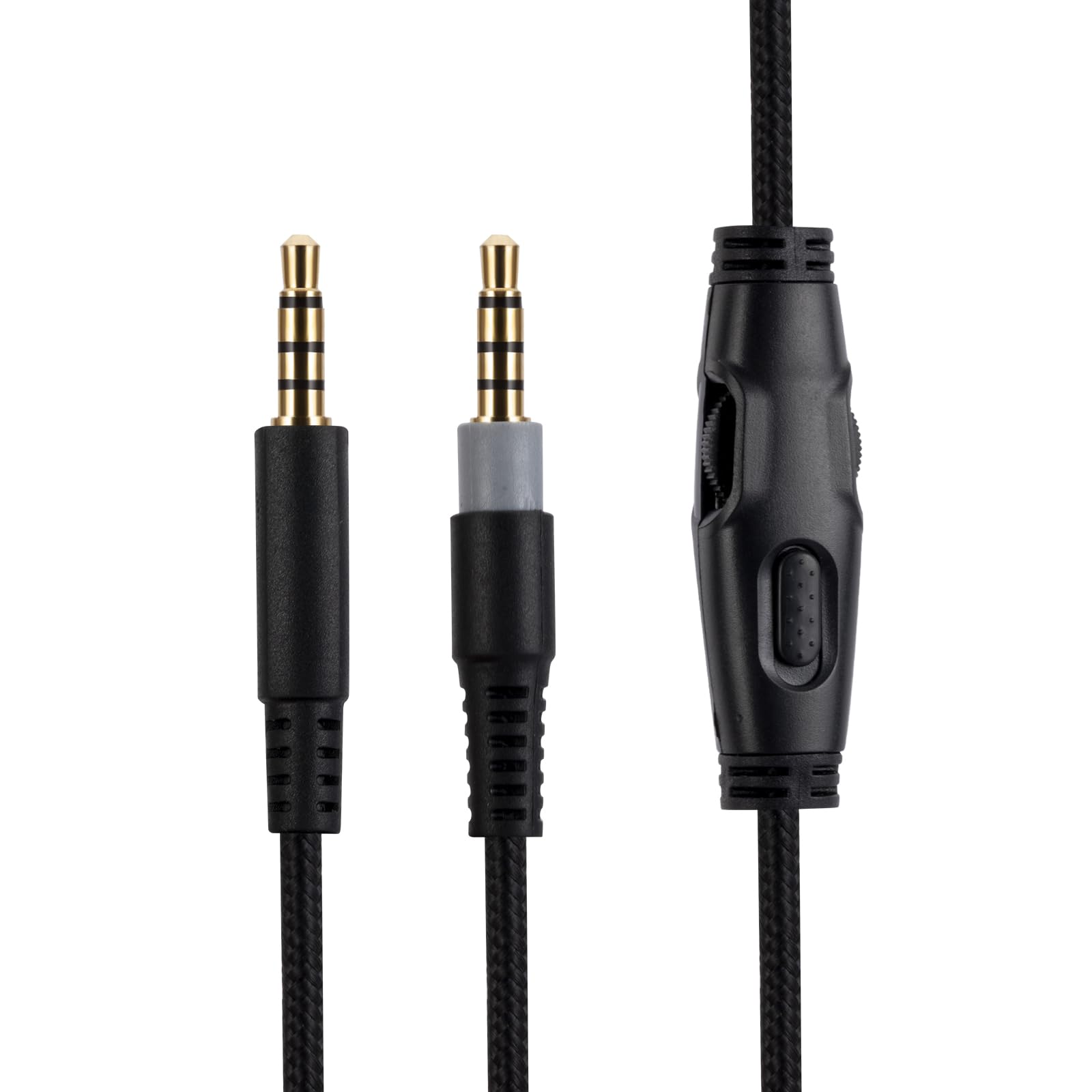Alphatec HyperX Cloud Alpha Ersatzkabel, kompatibel mit HyperX Cloud Alpha Gaming-Headset, Inline-Stummschaltung, Lautstärkeregler mit Mikrofon, 2 Meter Kopfhörer-Audio-Verlängerungskabel, Schwarz