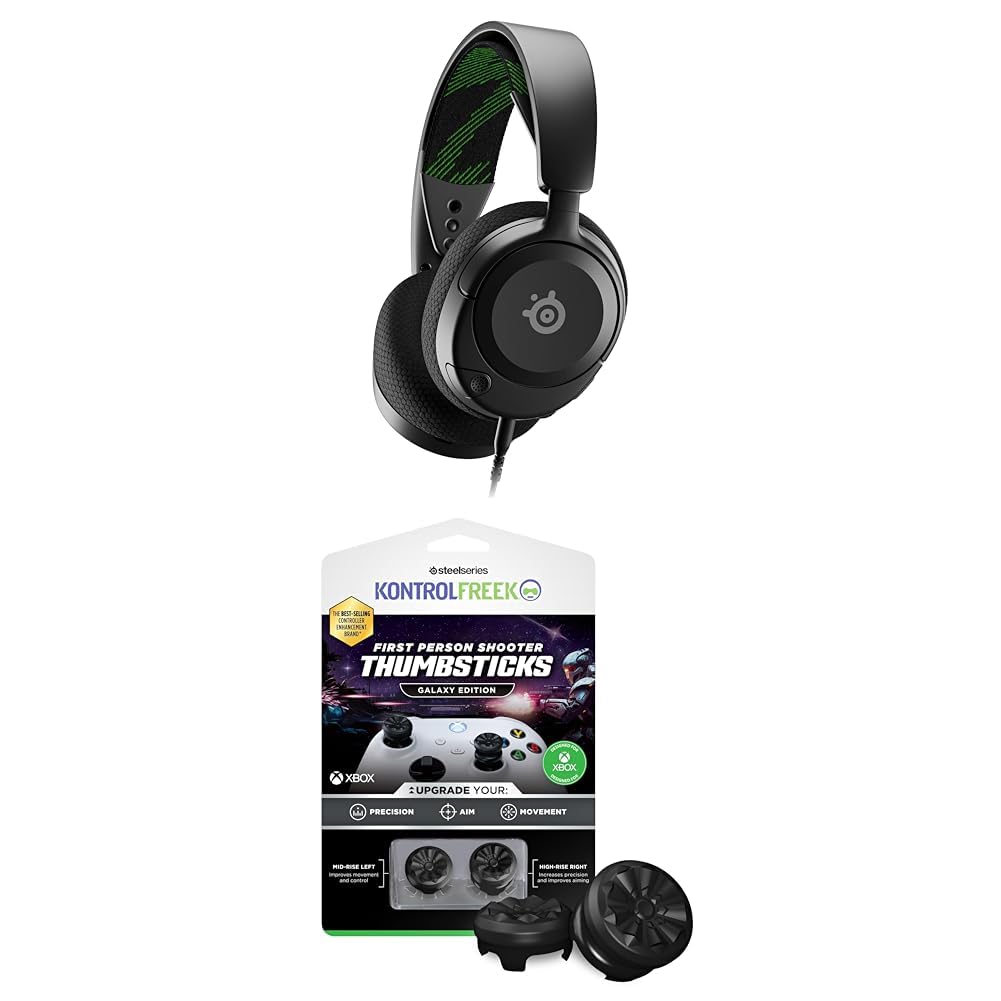 SteelSeries Arctis Nova 1X - Xbox Series X/S Gaming-Headset - Hi-Fi-Treiber - 360° Surround-Sound + KontrolFreek FPS Freek Galaxy Black für Xbox - Performance Thumbsticks
