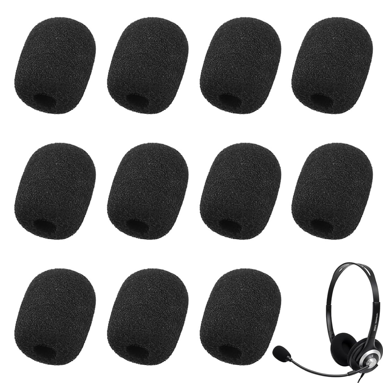 Luxiremi 15 Stück Mini Mikrofon Abdeckungen Schaum, Mikrofon Windschutz,Windschutz Headset Headset Mik/rofon hohe Dichte Schaum Abdeckungen für Klein Mik/rofon,Lavalier-Kopfhörer