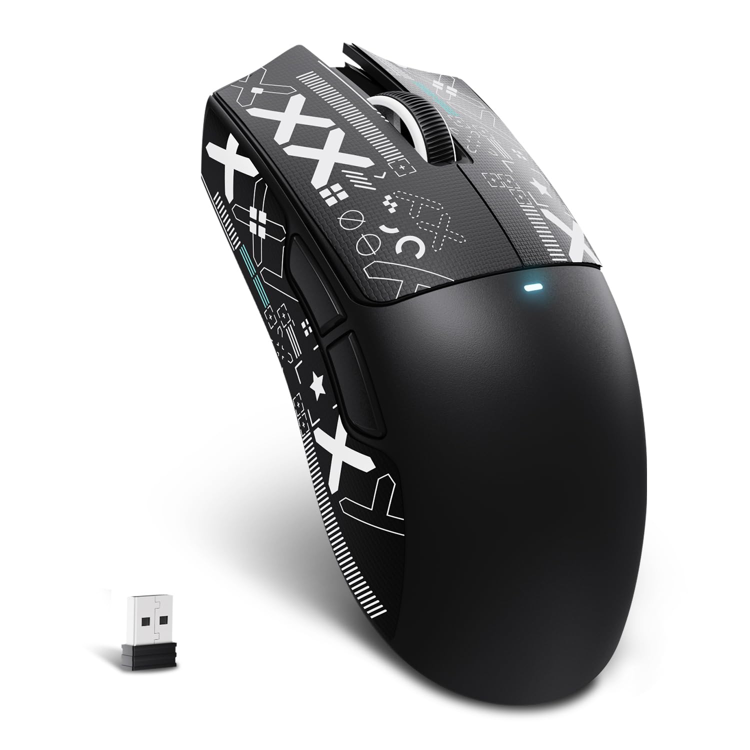 MAMBASNAKE X ATTACK SHARK X11SE Kabellose Gaming-Maus,22000 DPI,PixArt PAW3311 Sensor,BT/2,4 G/kabelgebunden,59g leicht mit Band,2000W Klicks,40G Beschleunigung,lange Batterie,für Win/Mac–Schwarz