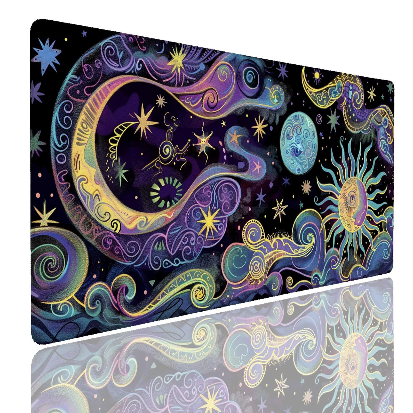 Mauspad XXL 1400x800x4mm Wasserdicht Schreibtischunterlage rutschfeste Speed Gaming Mousepad Moon (10) Groß Desk Mouse Mat Maus Pad, Schreibtisch Unterlage Deko für PC, MacBook, Laptop, Home Office